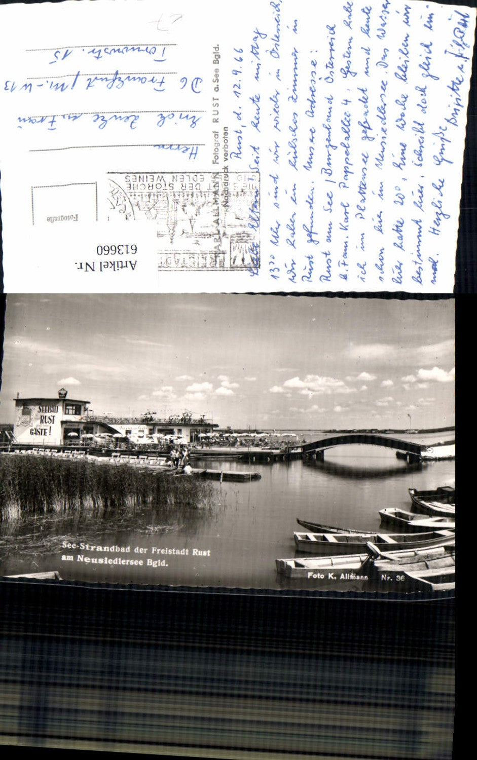 613660,Foto Ak Rust See-Strandbad Neusiedlersee Boote