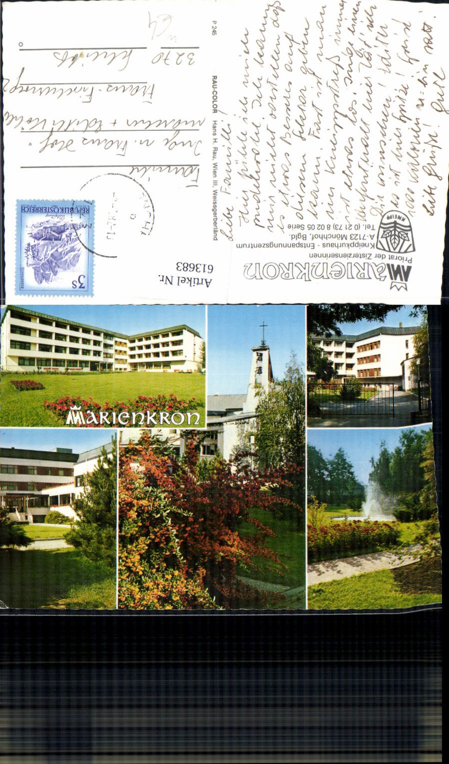 613683,Mehrbild Ak Mönchhof Marienkron Priorat d. Zisterzienserinnen Kirche Brunnen