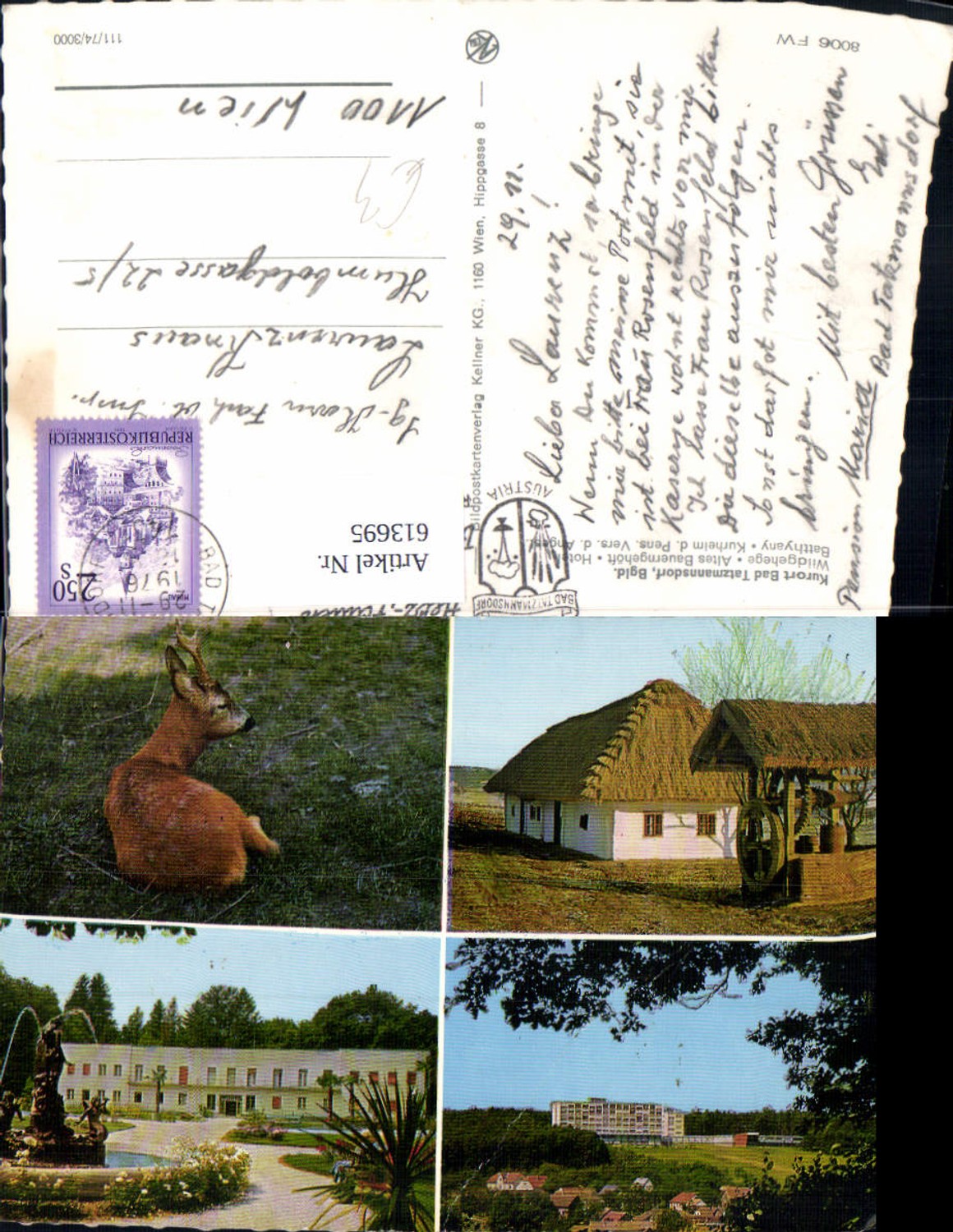 613695,Mehrbild Ak Bad Tatzmannsdorf Wildgehege Wild Kurheim Hotel Batthyany