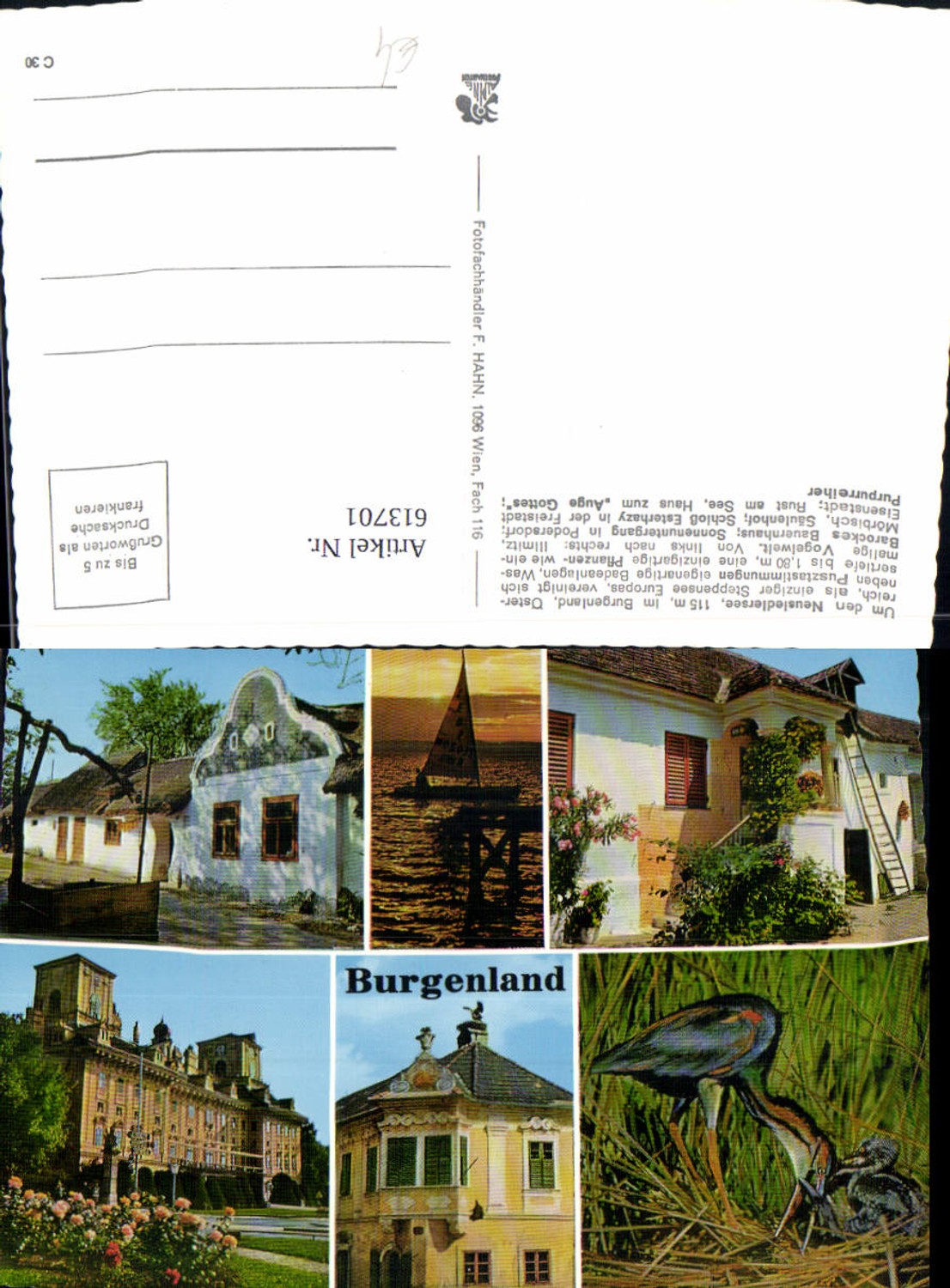 613701,Mehrbild Ak Neusiedlersee Podersdorf Mörbisch Säulenhof Schloss Esterhazy Purpurreiher