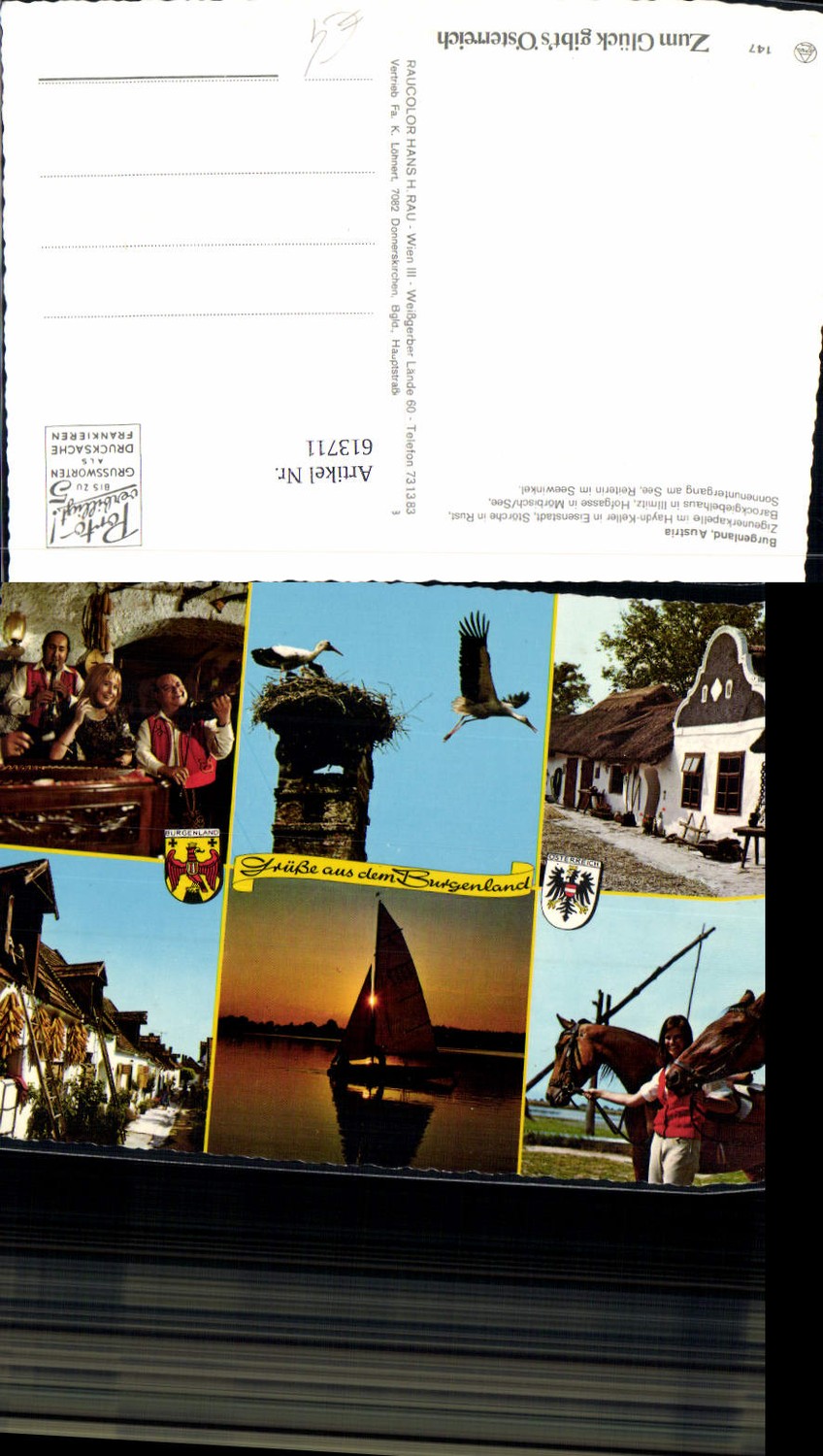 613711,Mehrbild Ak Burgenland Störche Rust Zigeunerkapelle Haydn-Keller Eisenstadt Hofgasse Mörbisch