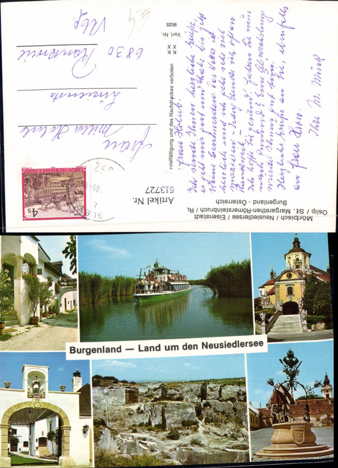 613727,Mehrbild Ak Burgenland Mörbisch Neusiedlersee Eisenstadt Oslip St Margarethen Römersteinbruch