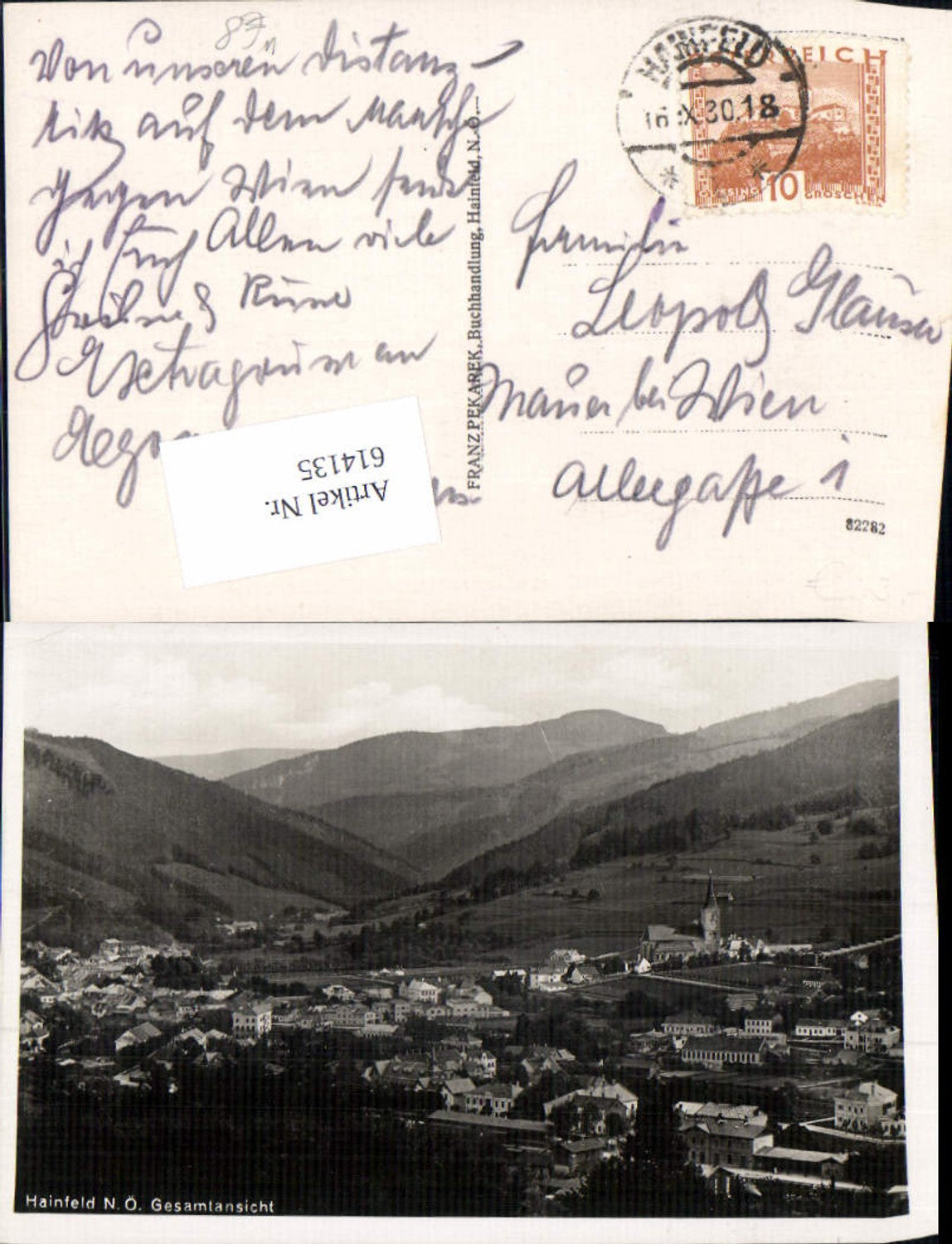 614135,Hainfeld bei Lilienfeld 1930