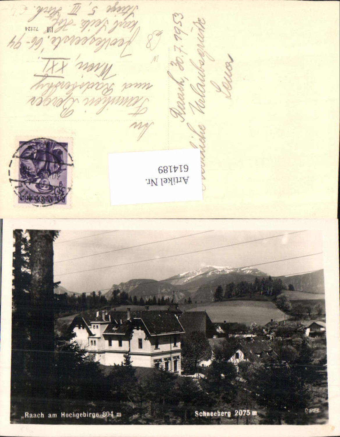 614189,Raach am Hochgebirge b. Gloggnitz