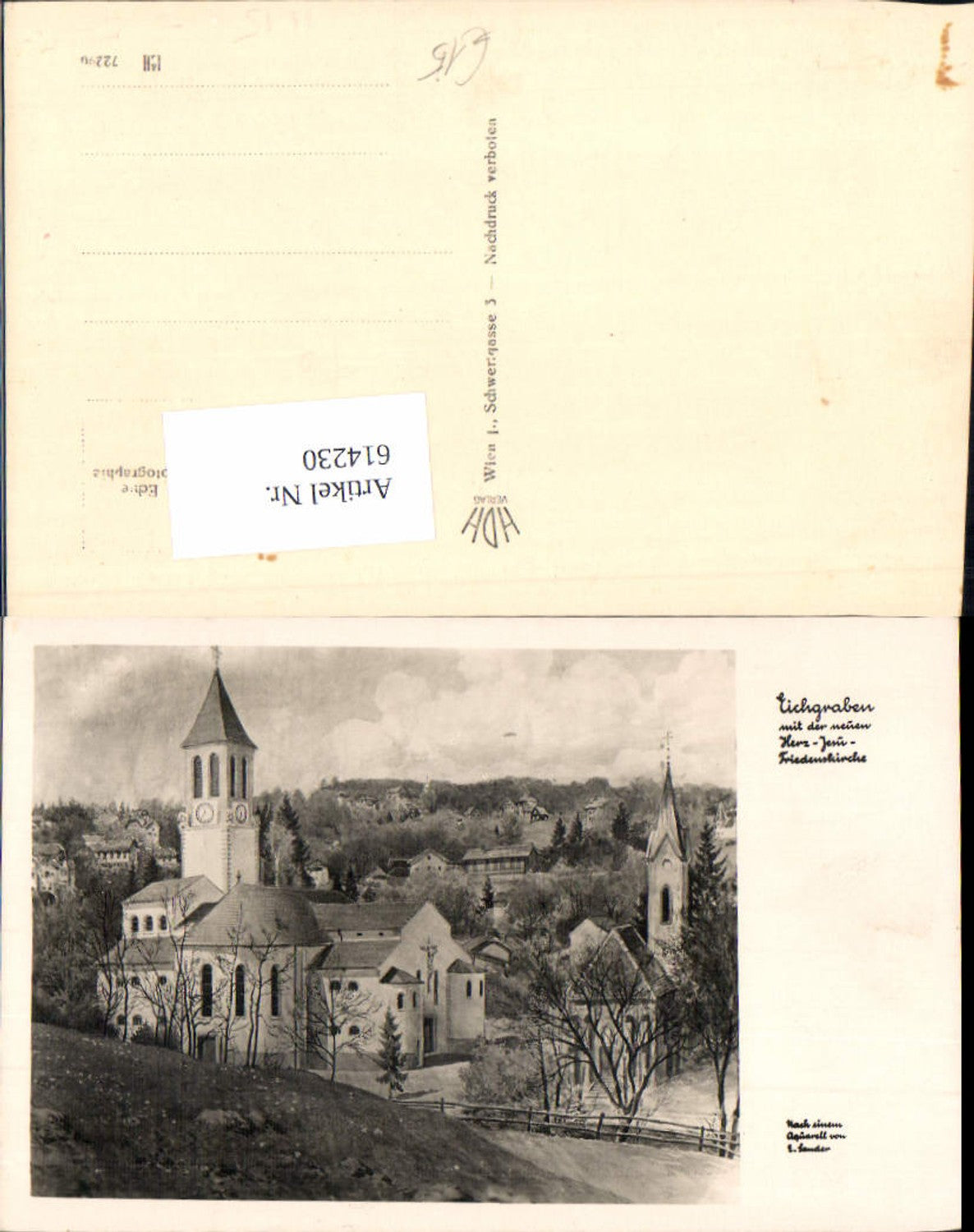 614230,tolle Künstler AK E. Sander Eichgraben bei Wien