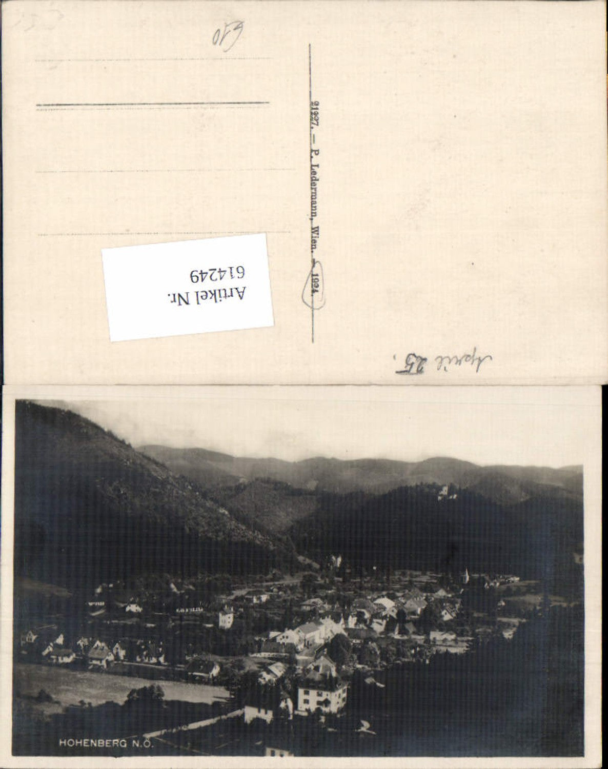 614249,Foto-AK Hohenberg bei Lilienfeld 1924
