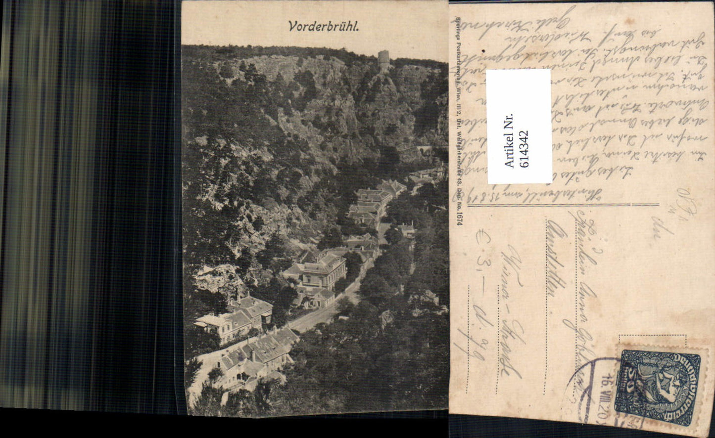 614342,Vorderbrühl bei Mödling 1920 pub Sperling 1674