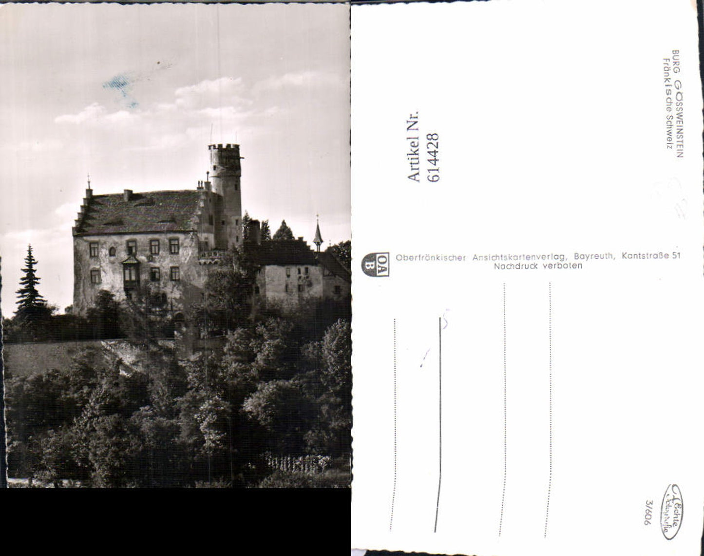 614428, Photo Ak Gößweinstein Castle Gößweinstein Franconian Switzerland