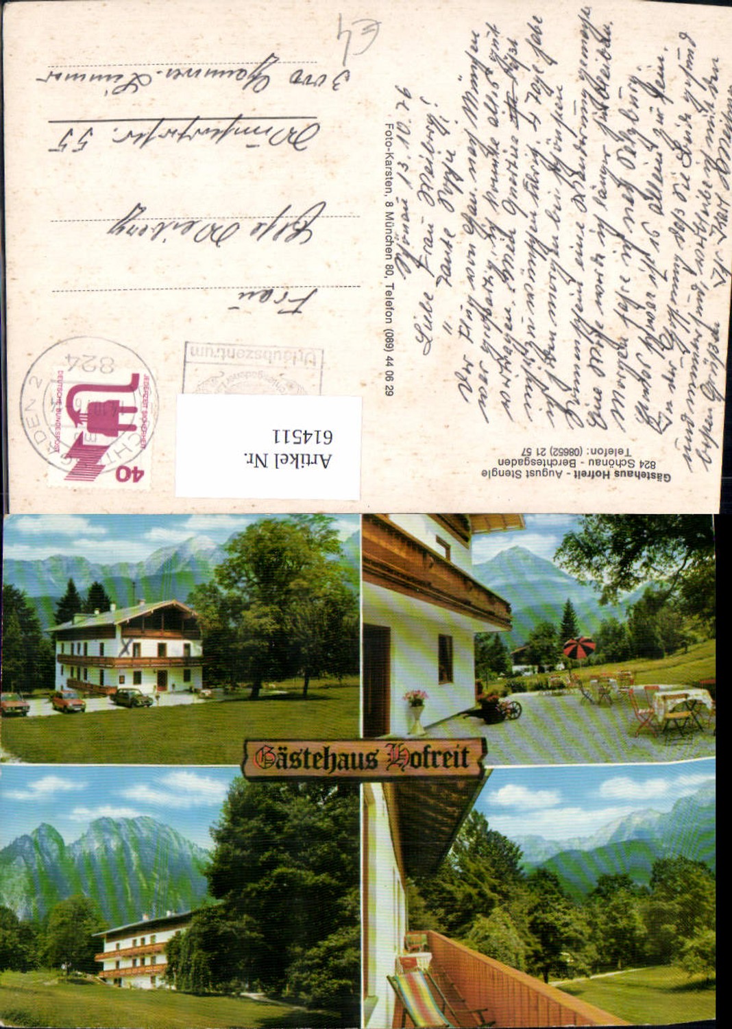 614511,Mehrbild Ak Schönau Berchtesgaden Gästehaus Hofreit