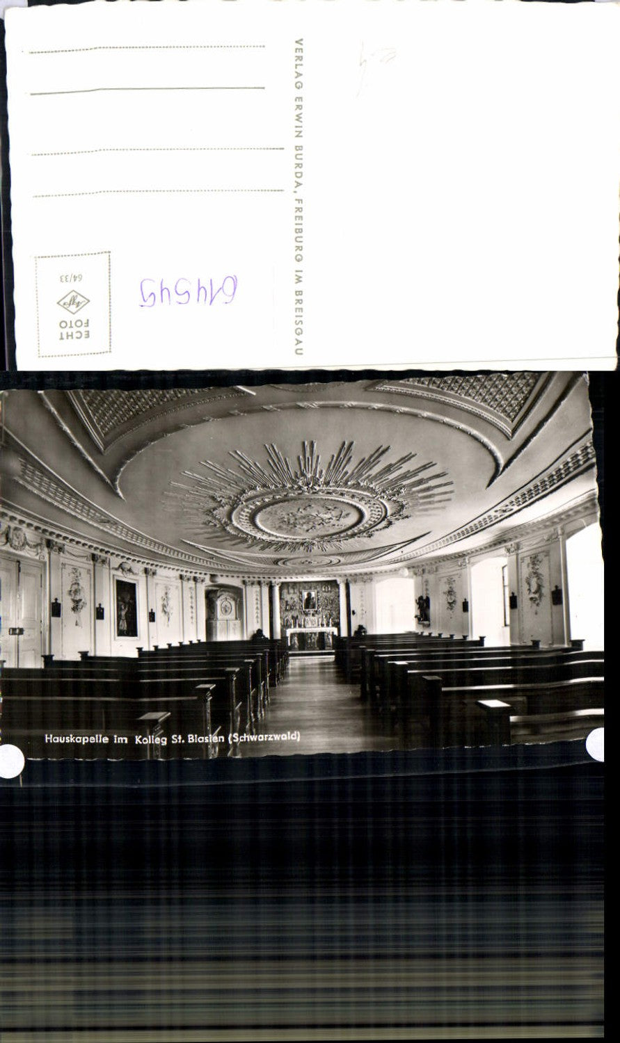 614545, Photo Ak House Chapel College St Blasien Black Forest Interior view