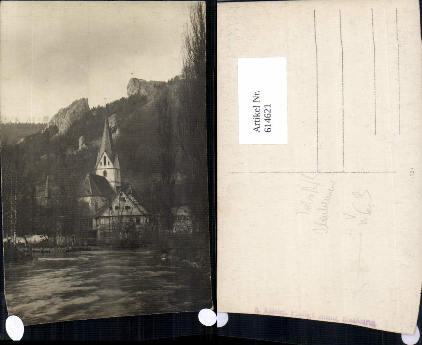 614621,Foto Ak Blaubeuren Ansicht Kirche pub R. Kästlen