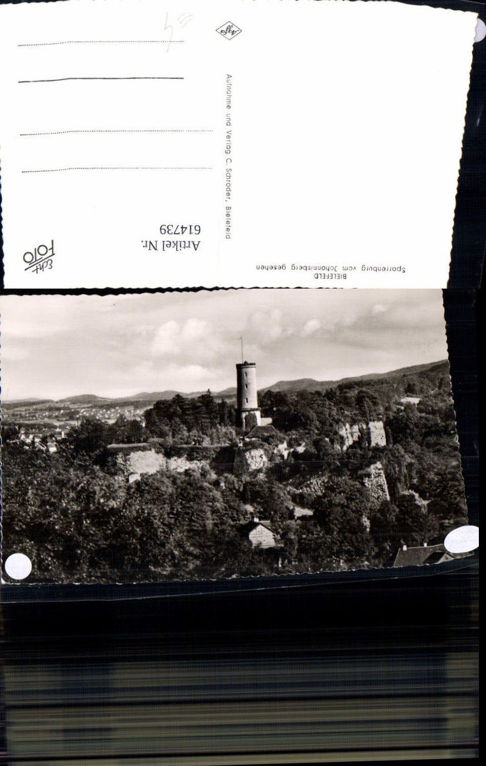 614739,Foto Ak Bielefeld Sparrenburg v. Johannisberg gesehen