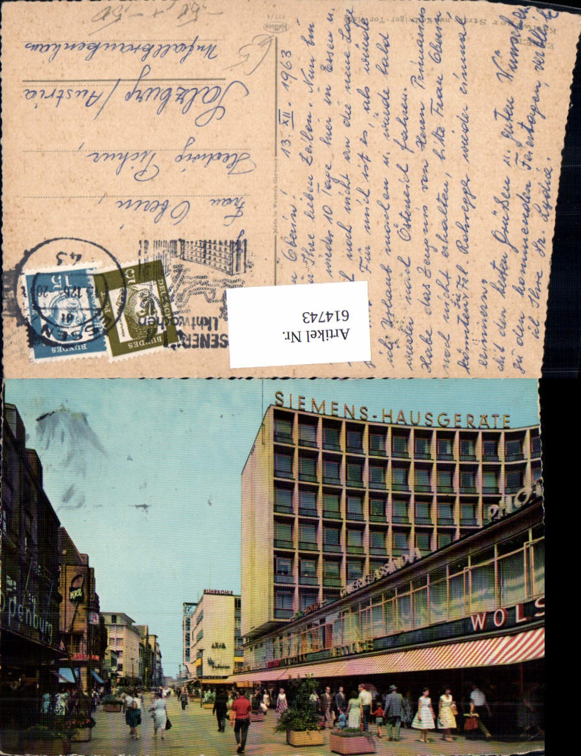 614743,Essen Kettwiger Straße m. Kettwiger Tor-Haus Siemens Reklame