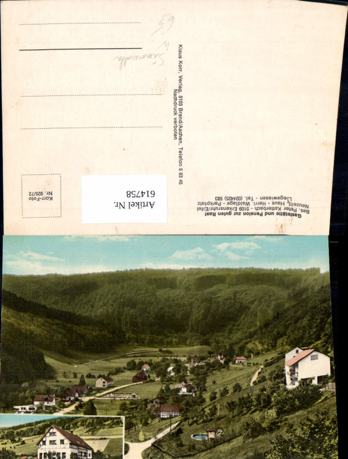 614758,Mehrbild Ak Erkensruhr Eifel Simmerath Gaststätte u. Pension zur guten Rast