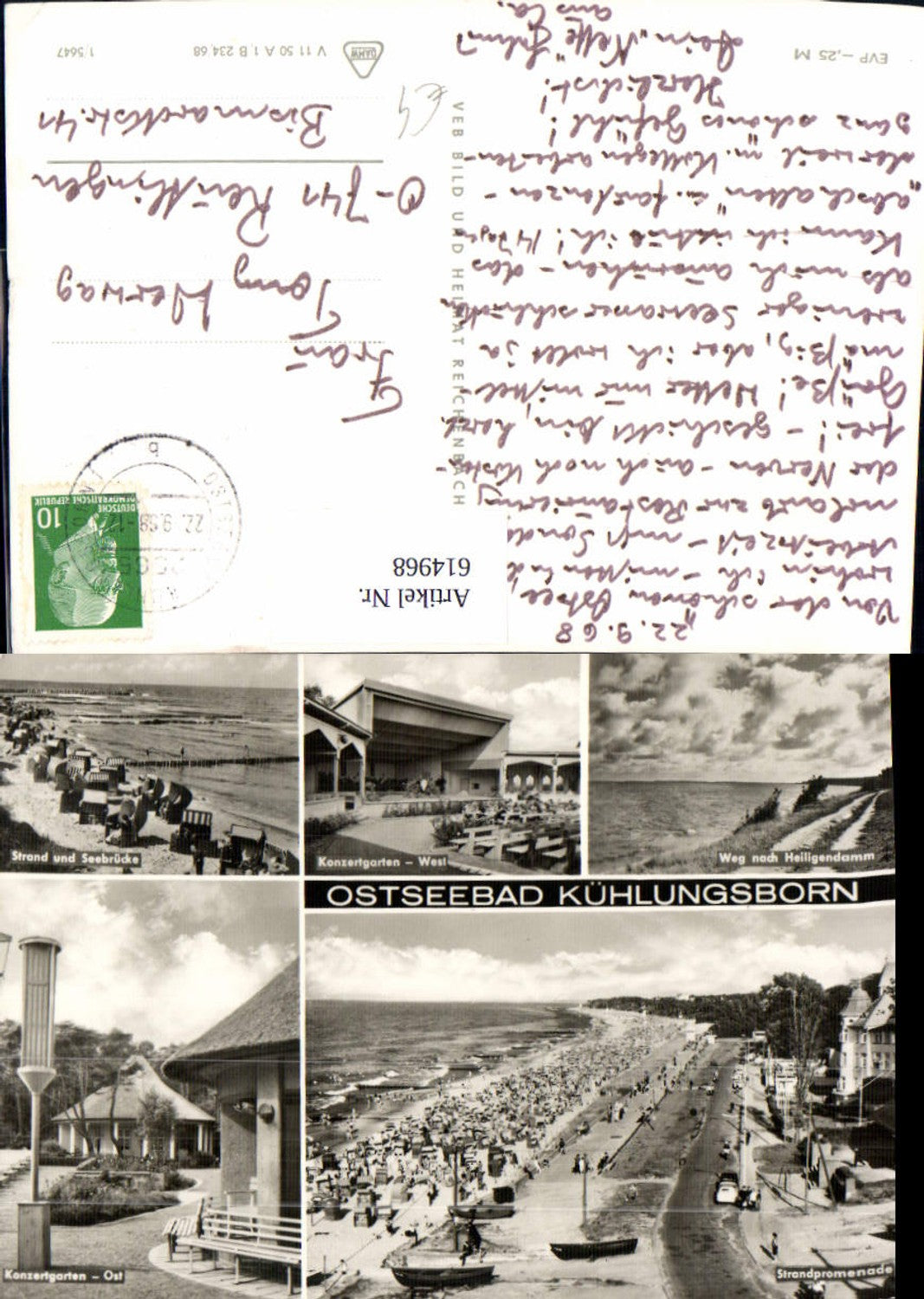 614968,Mehrbild Ak Ostseebad Kühlungsborn Heiligendamm Konzertgarten Strand