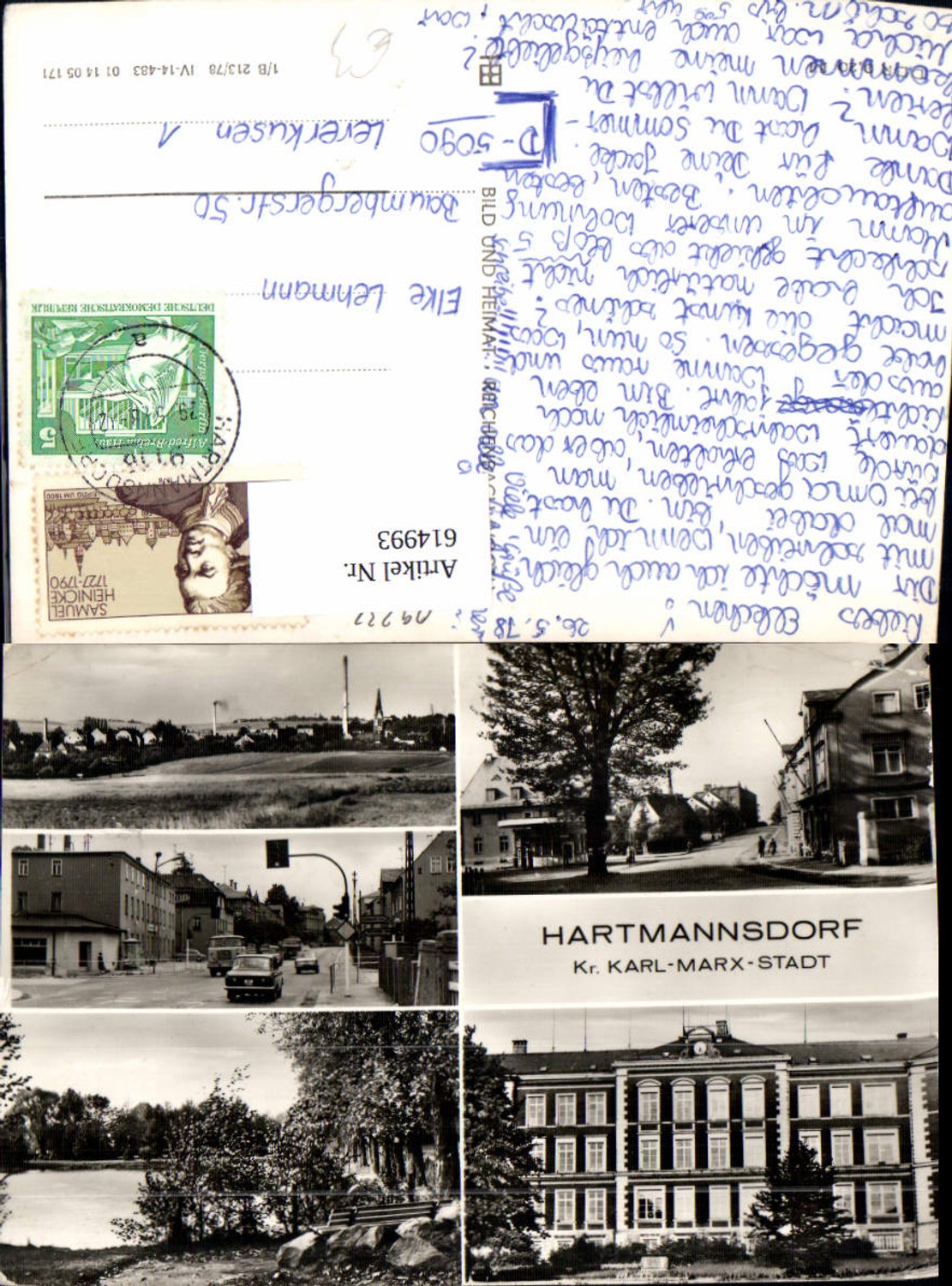 614993,Mehrbild Ak Hartmannsdorf Ansichten