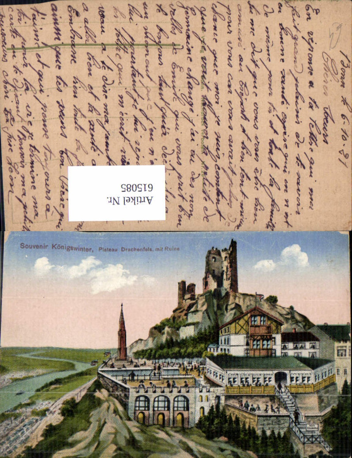 615085,Königswinter Plateau Drachenfels m. Ruine