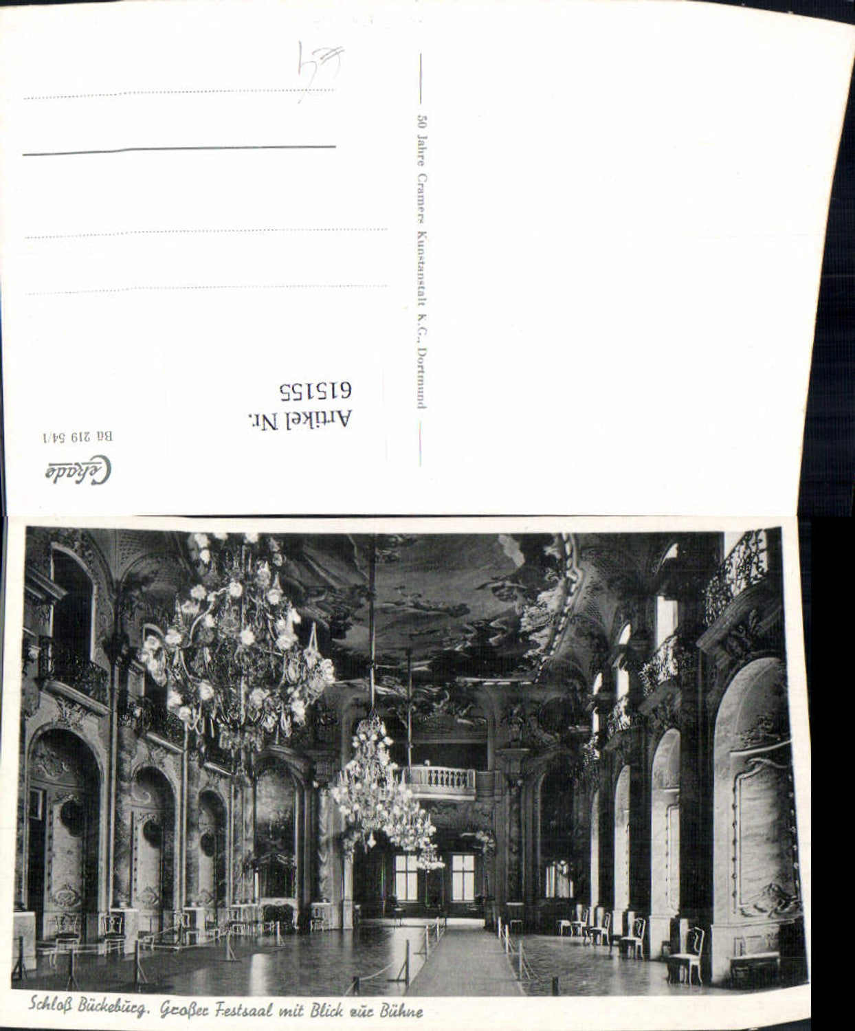615155,Foto Ak Bückeburg Schloss Bückeburg Großer Festsaal m. Blick zur Bühne