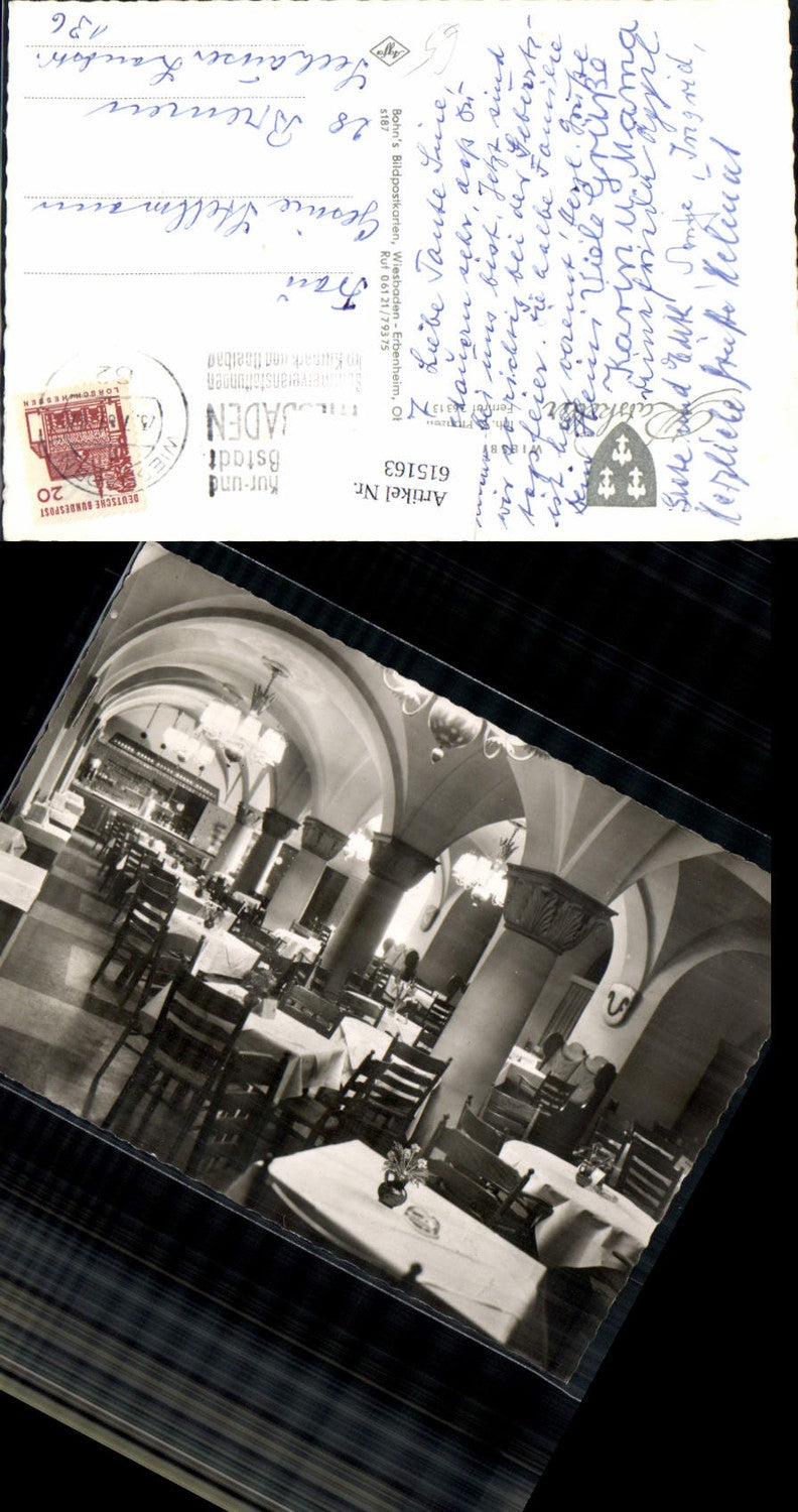 615163,Foto Ak Wiesbaden Ratskeller Innenansicht