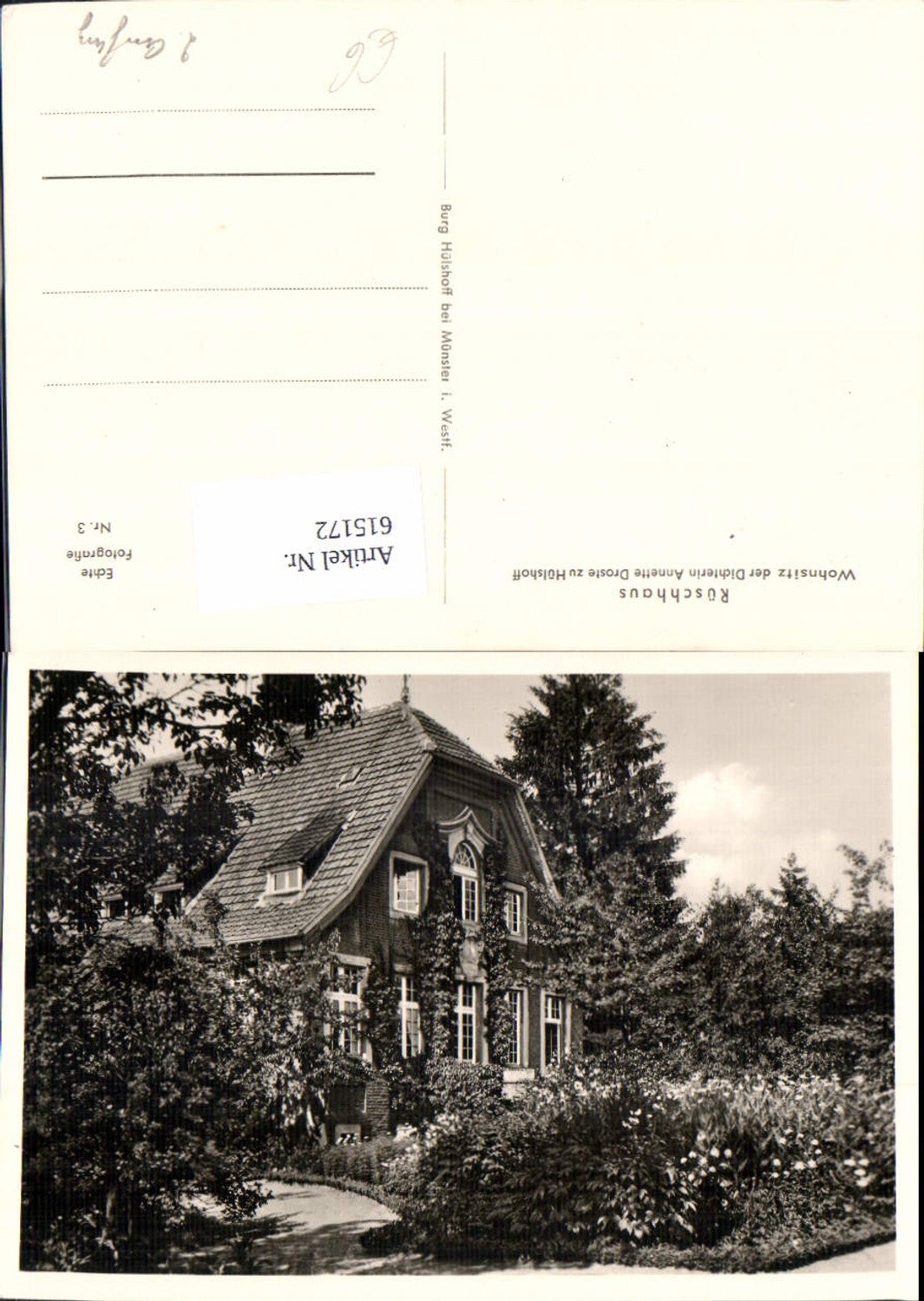 615172,Foto Ak Rüschhaus Nienberge Münster Dichterin Annette Droste zu Hülshoff