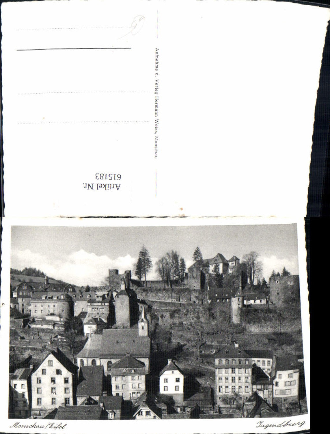 615183,Foto Ak Monschau eifel Jugendburg