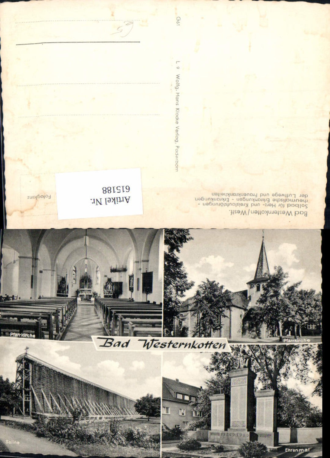 615188,Mehrbild Ak Bad Westernkotten Westfalen Pfarrkirche Saline Ehrenmal