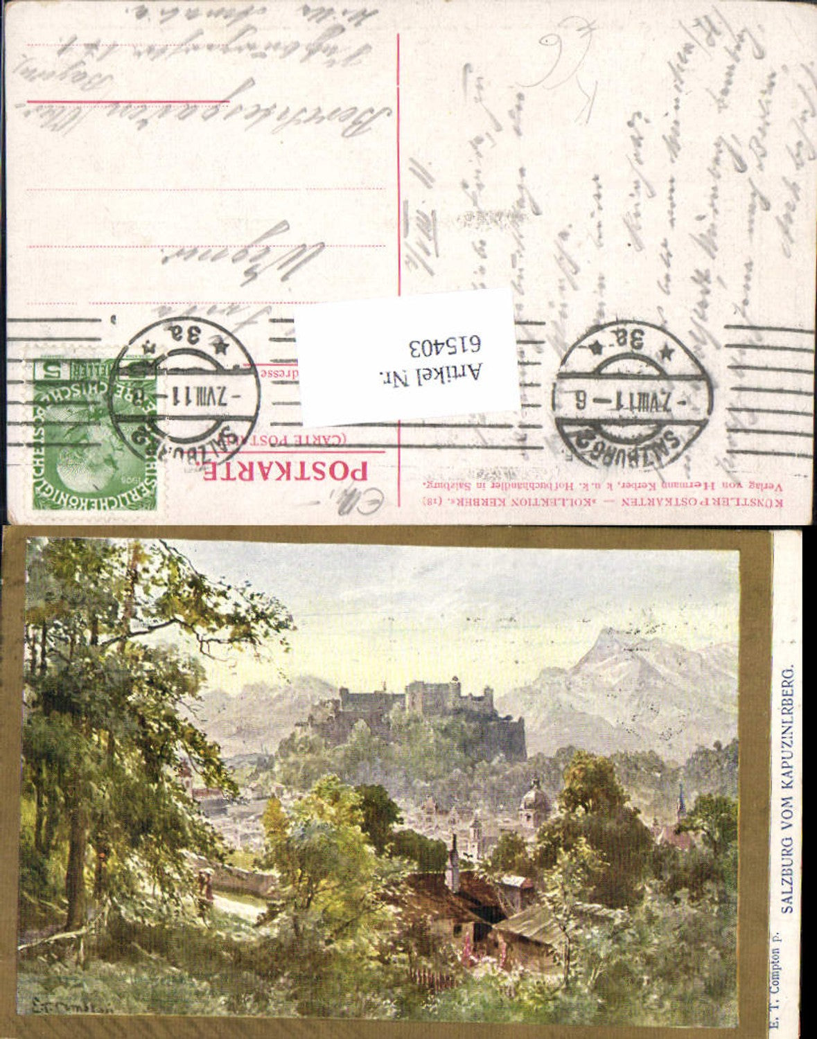 615403, Artist AK ET Compton Salzburg v. Kapuzinerberg