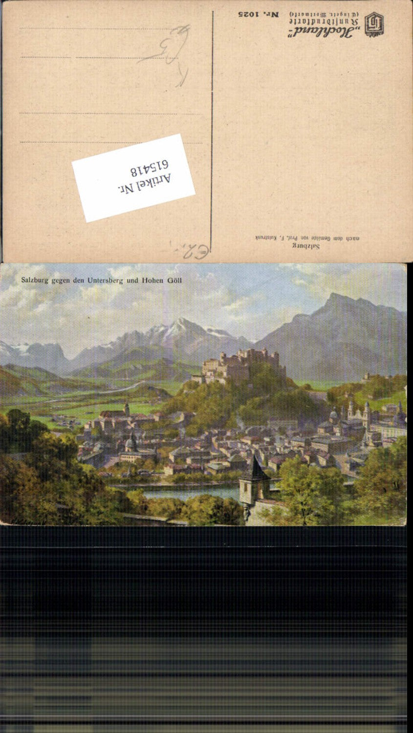 615418, Artist AK F. Kulstrunk Salzburg against Untersberg