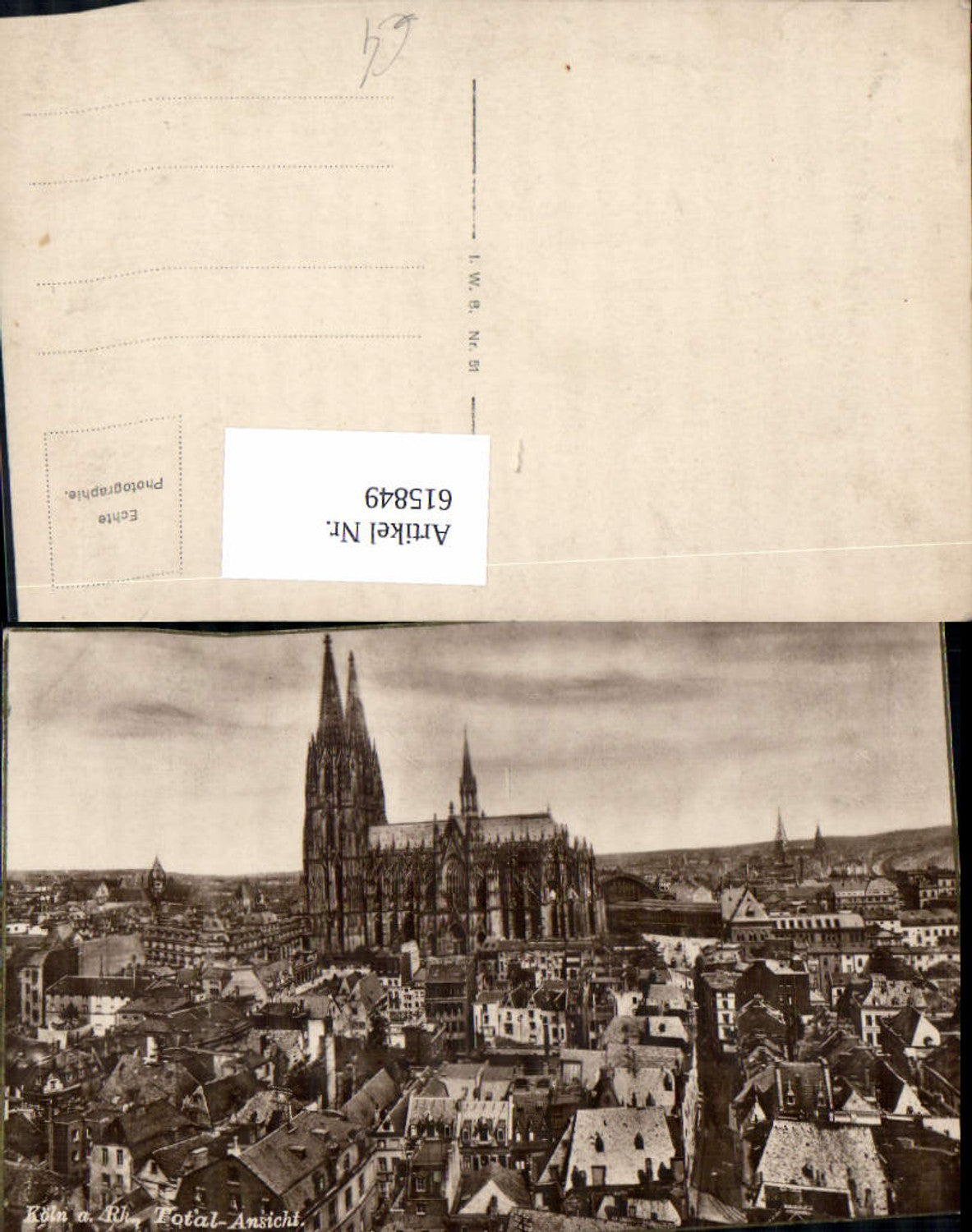 615849,Foto Ak Köln a. Rhein Totale