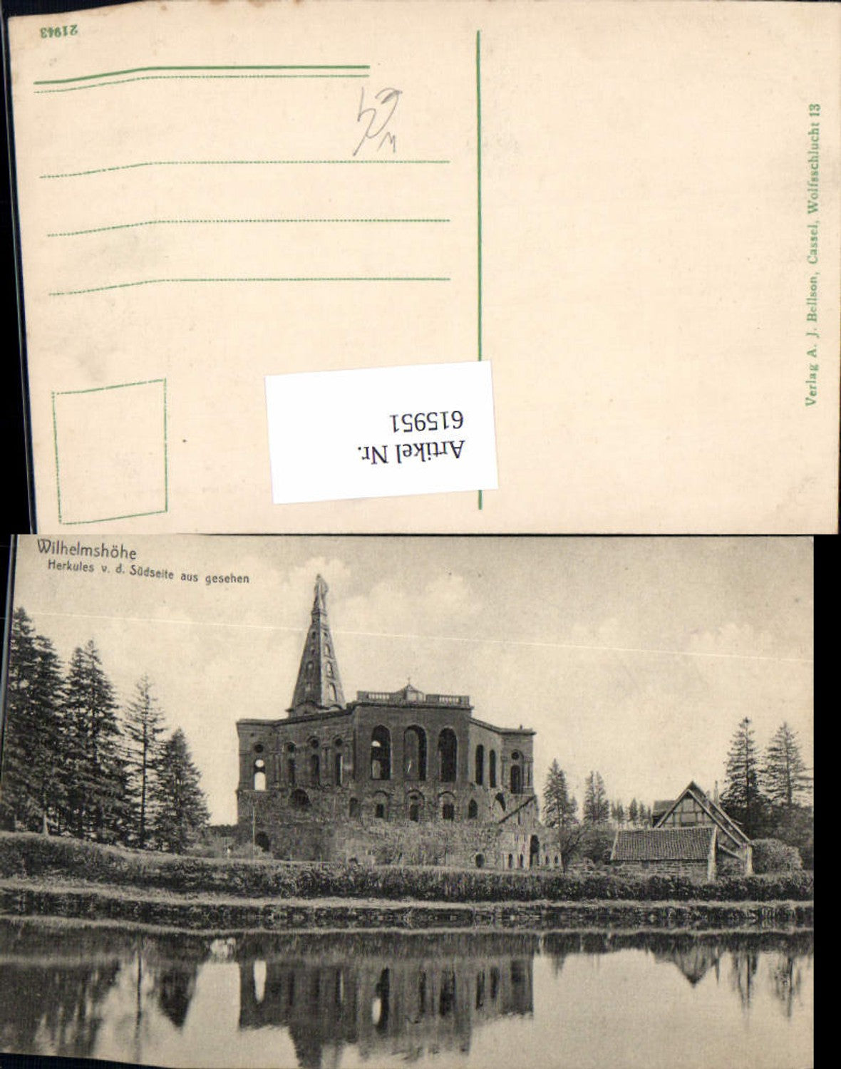 615951,Kassel Bad Wilhelmshöhe Herkules v. d. Südseite aus gesehen