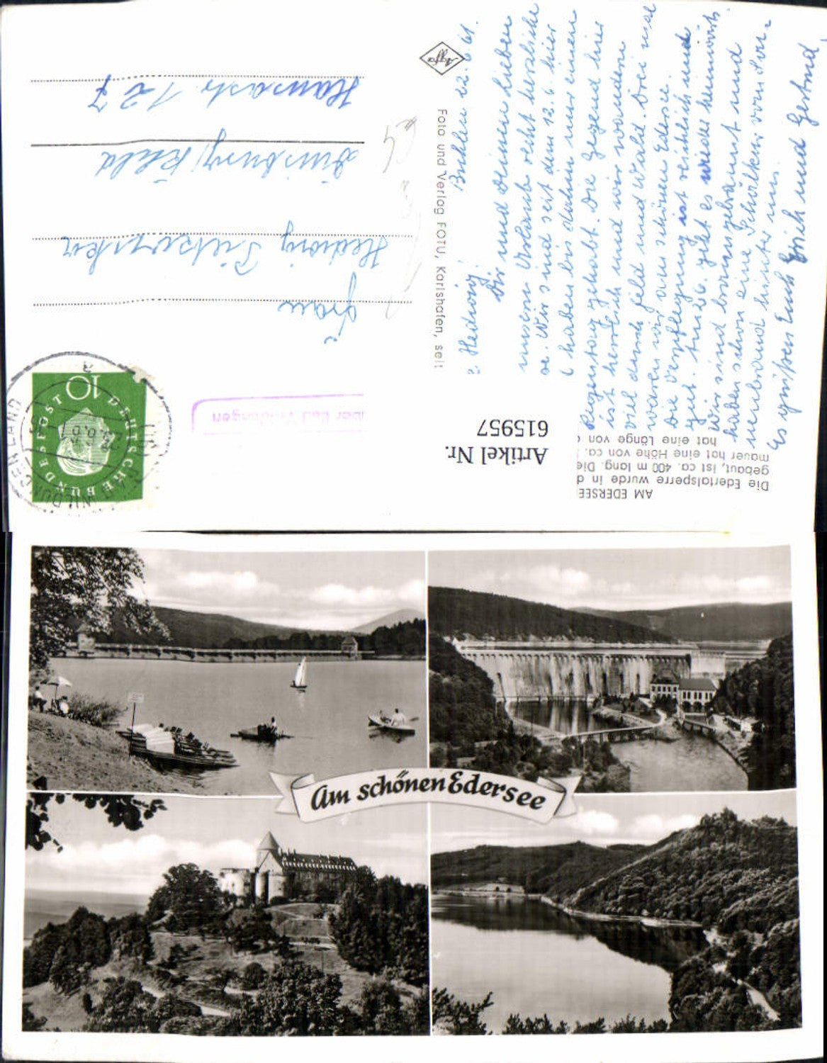 615957,Mehrbild Ak Am Edersee Edertalsperre Waldeck Stempel 16 Buhlen über Bad Wildungen