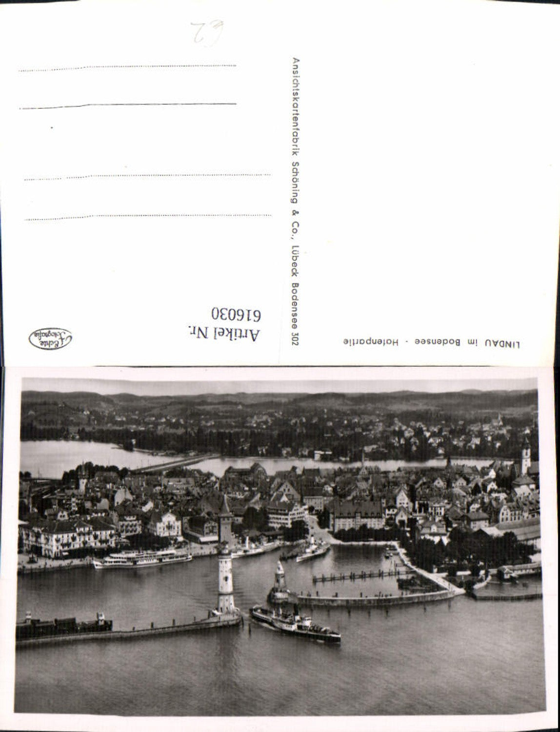 616030,Foto Ak Lindau i. Bodensee Hafenpartie Hafen Leuchtturm Schiffe Dampfer