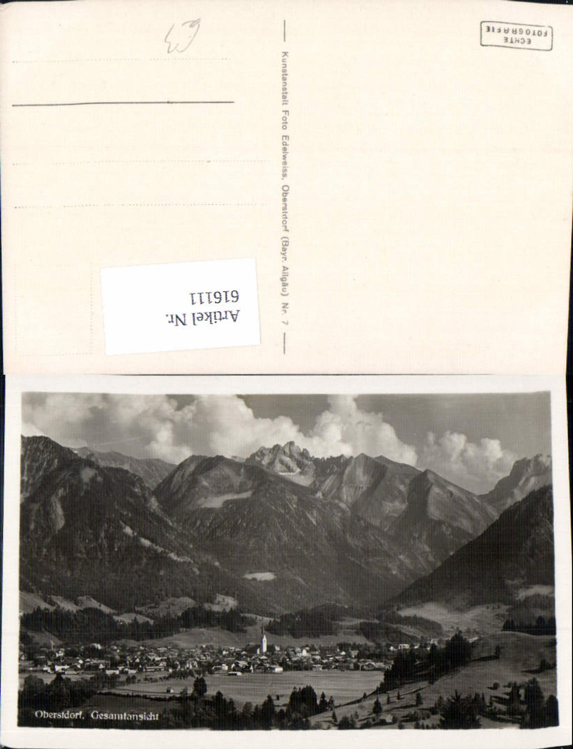 616111,Foto Ak Oberstdorf Gesamtansicht