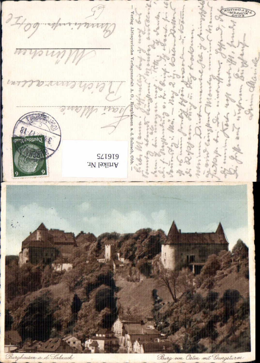 616175,Burghausen a. d. Salzach Burg v. Osten u. Georgsturm