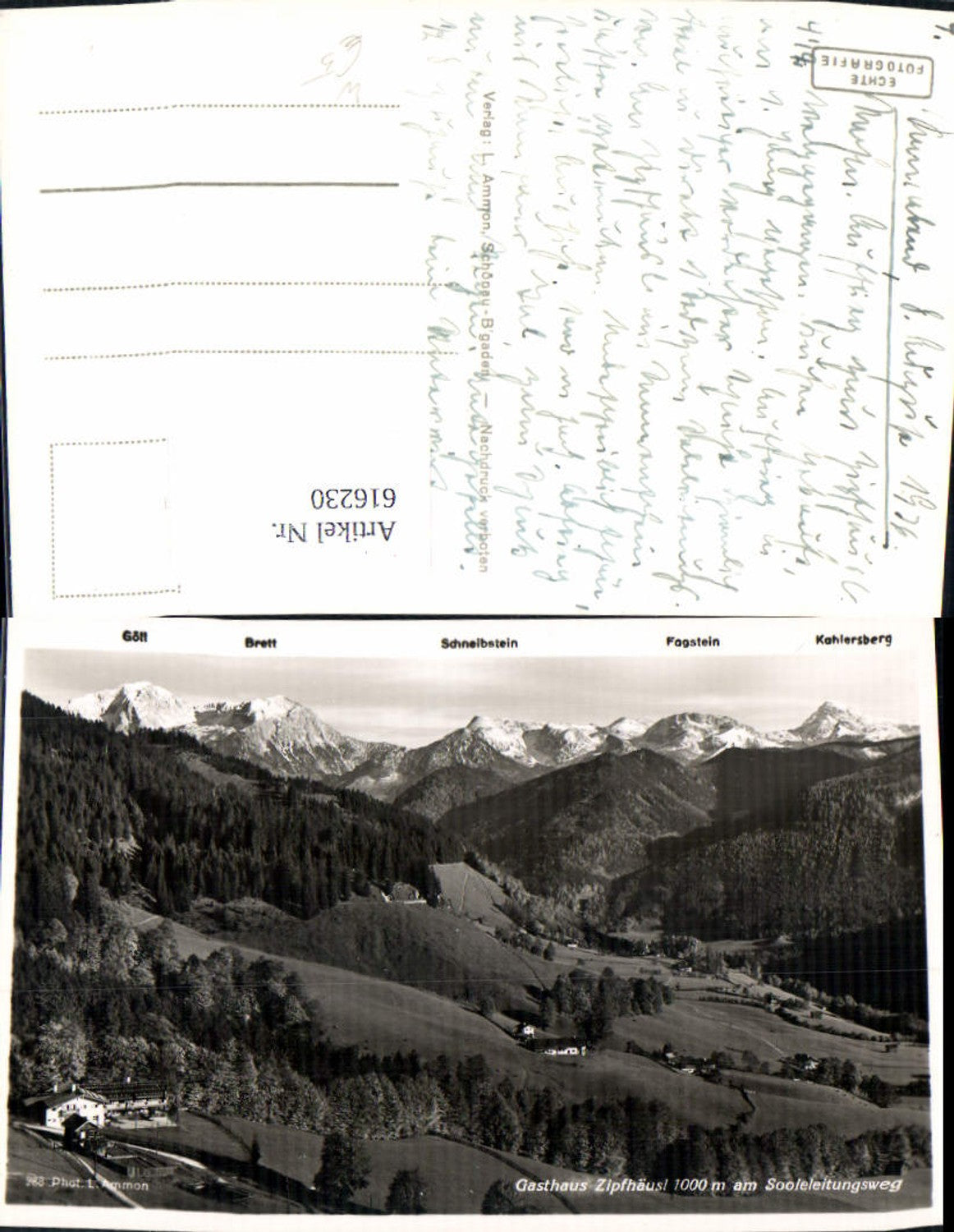 616230, Photo Ak Ramsau near Berchtesgaden Gasthaus Zipfhäusl a. Sooleleitungsweg