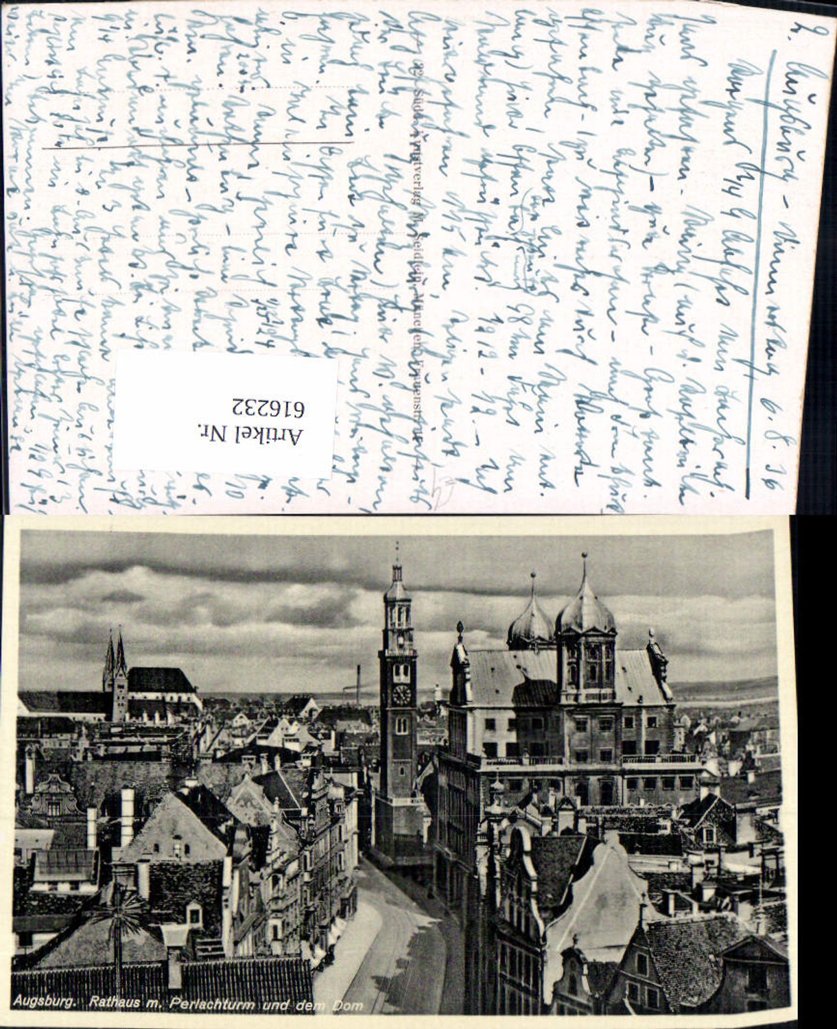 616232, Augsburg Town Hall with Perlach Tower and Cathedral