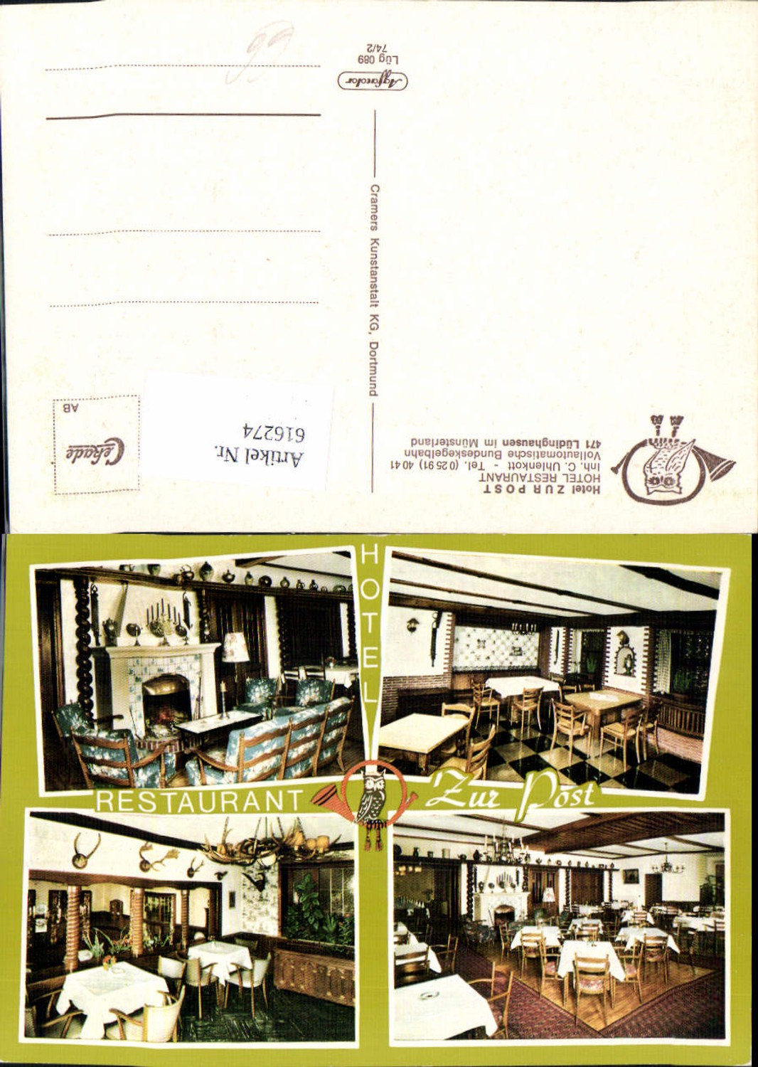 616274,Mehrbild Ak Lüdinghausen i. Münsterland Hotel Zur Post