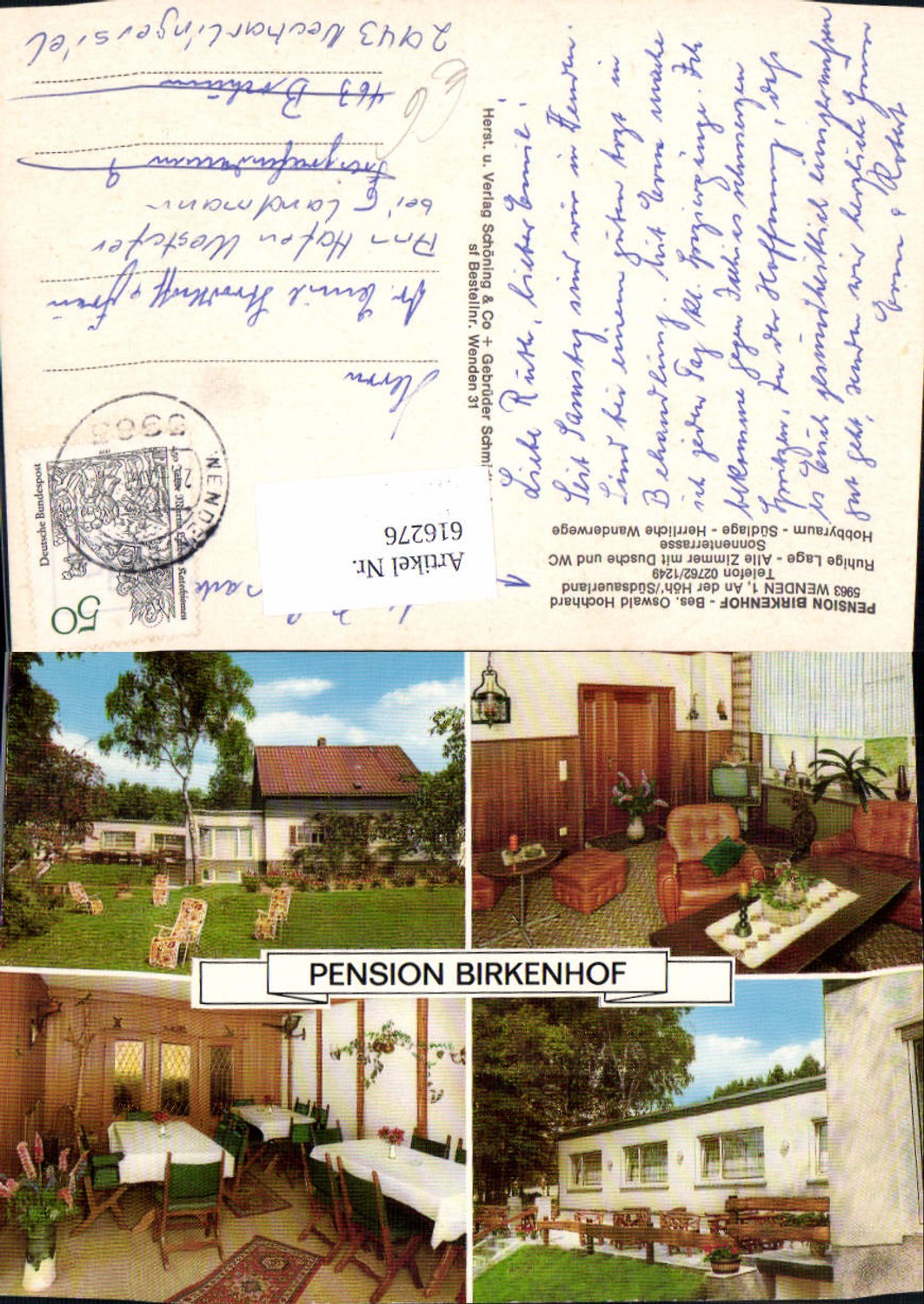 616276,Mehrbild Ak Wenden An der Höh Sauerland Pension Birkenhof