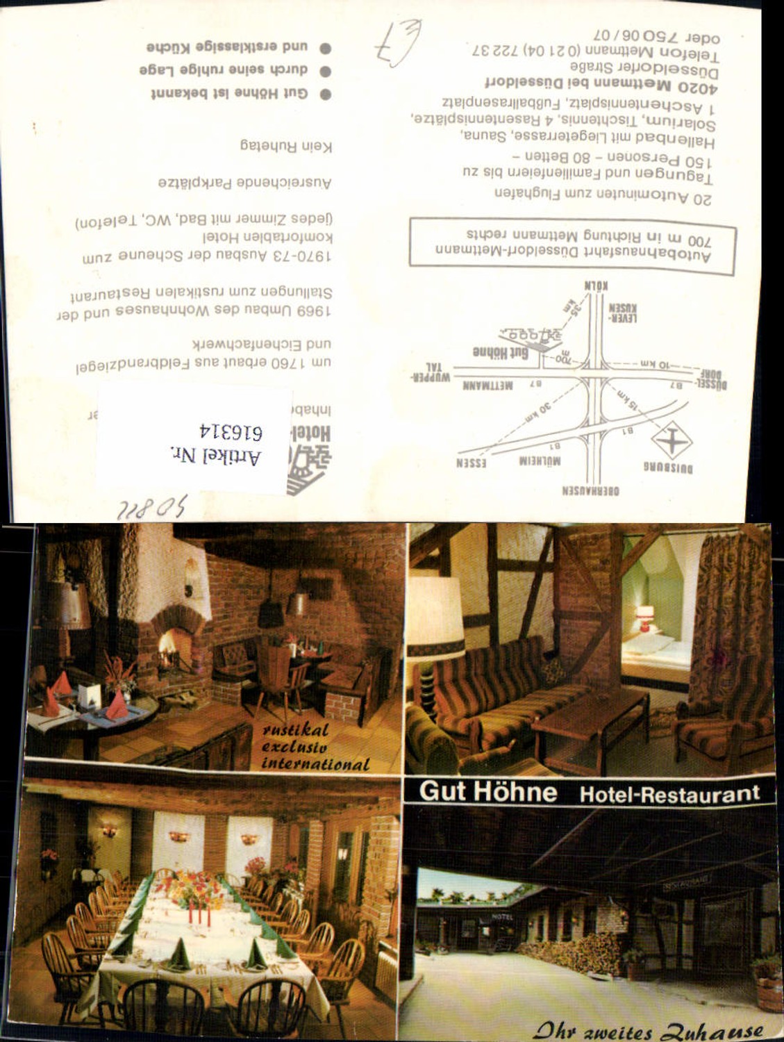 616314,Mehrbild Ak Mettmann Gut Höhne Hotel Restaurant