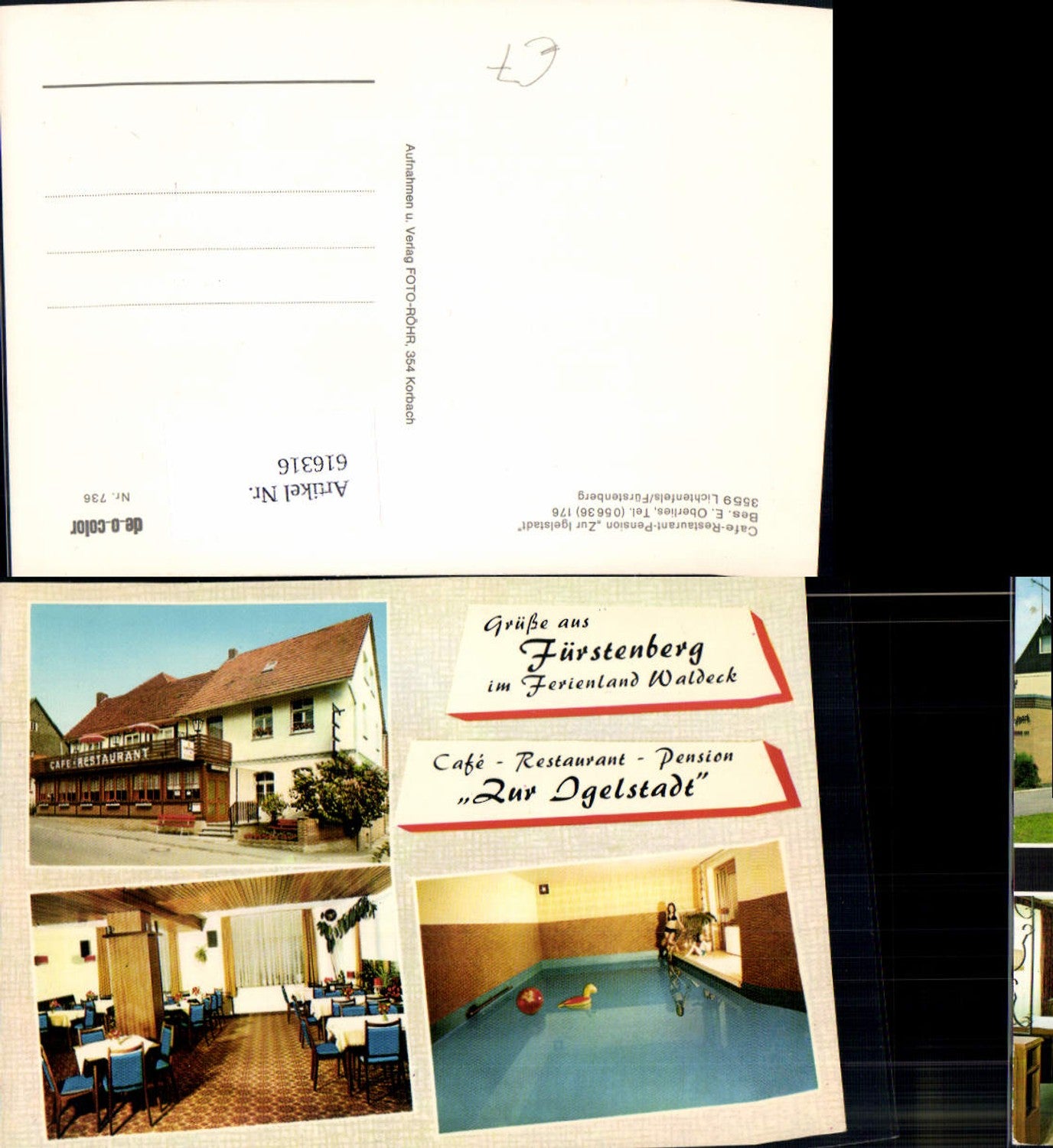 616316,Mehrbild Ak Lichtenfels Fürstenberg Cafe Restaurant Zur Igelstadt