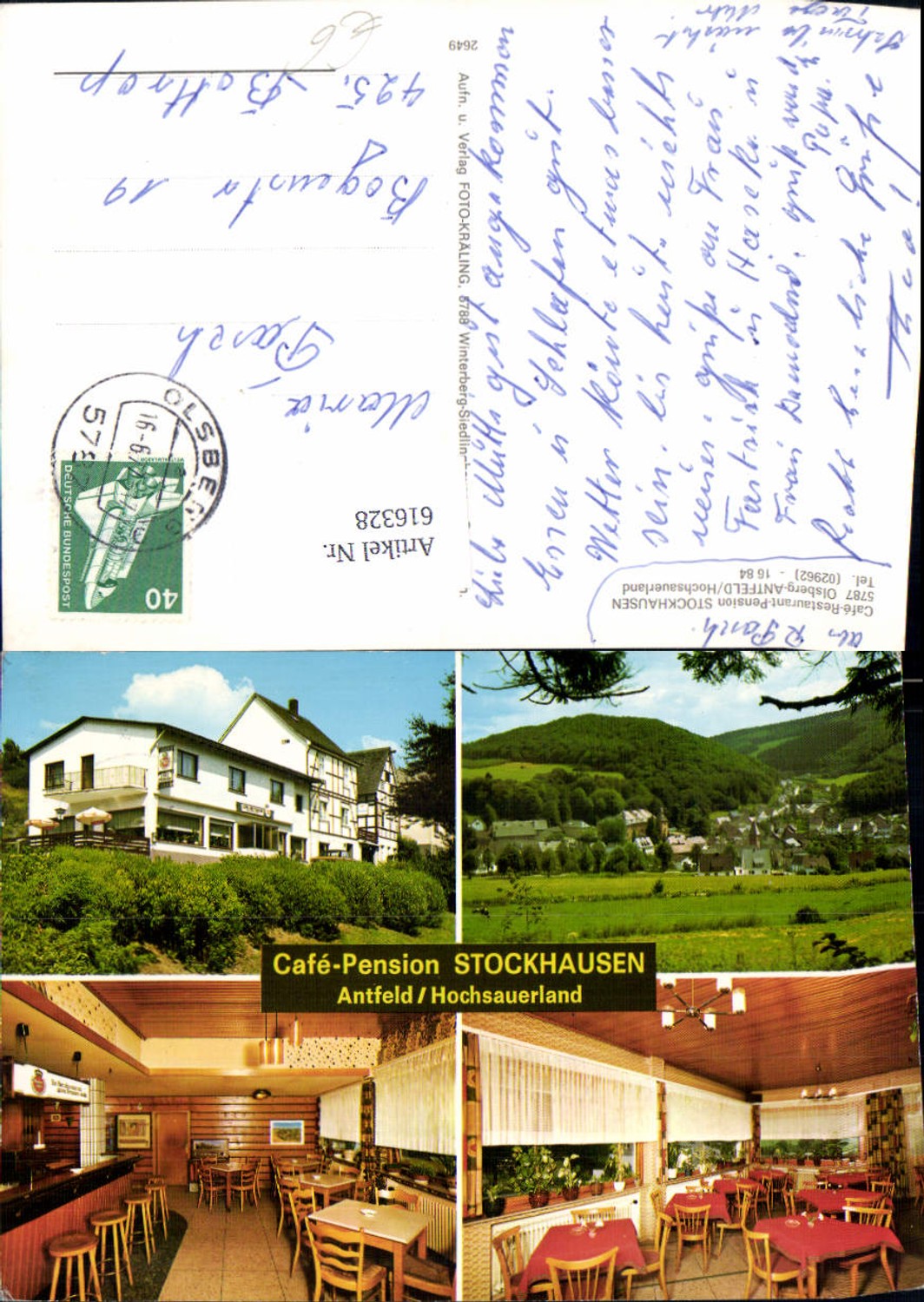 616328,Mehrbild Ak Olsberg Antfeld Hochsauerland Cafe Restaurant Stockhausen