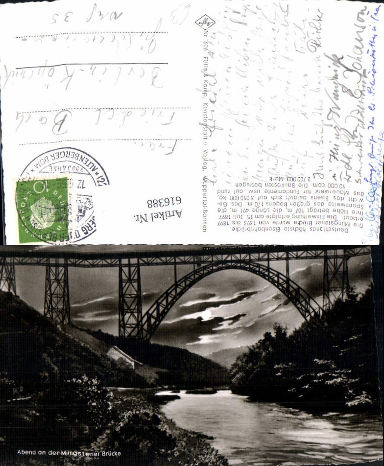 616388,Abend a. d. Müngstener Brücke b. Solingen Remscheid