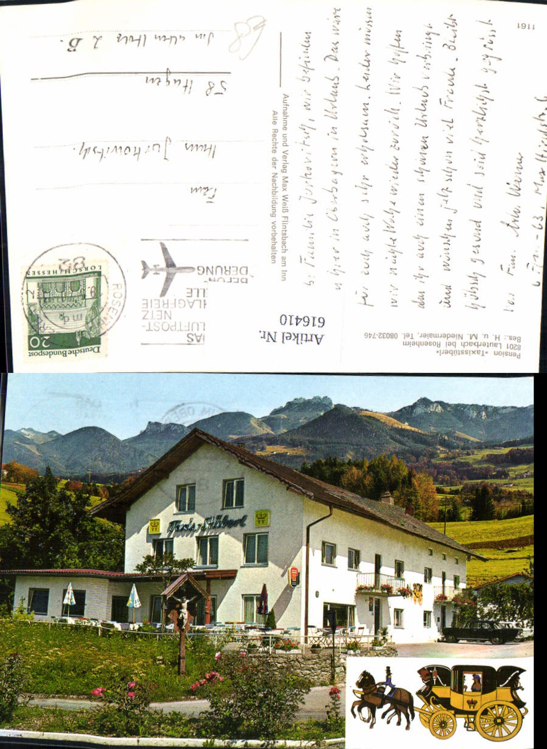 616410,Lauterbach b. Rosenheim Pension Taxistüberl Kutsche Postkutsche