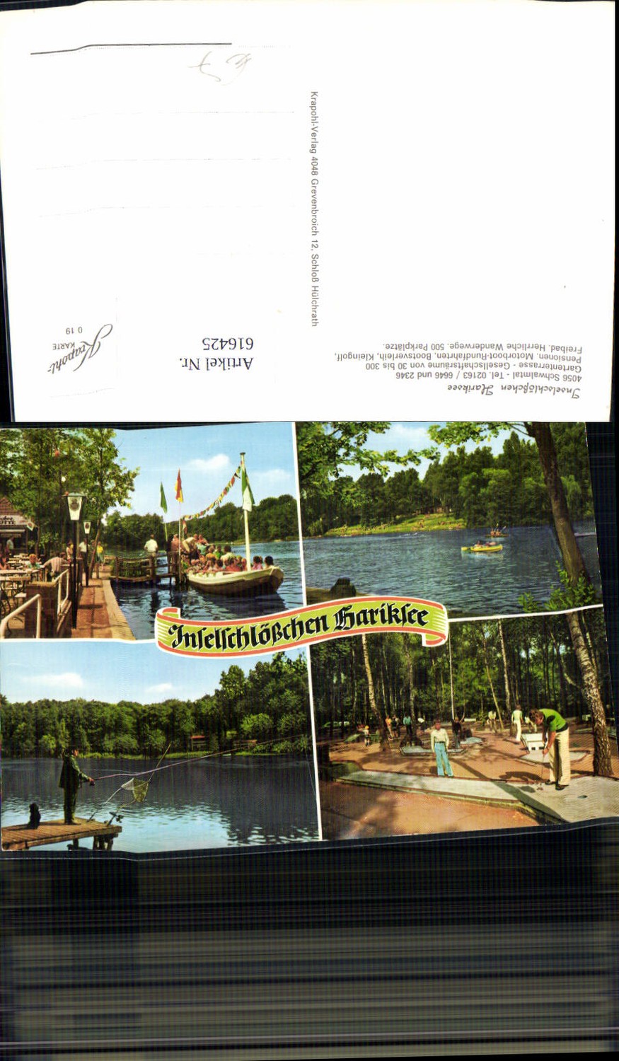 616425,Mehrbild Ak Schwalmtal Inselschlößchen Hariksee Schiff Boot