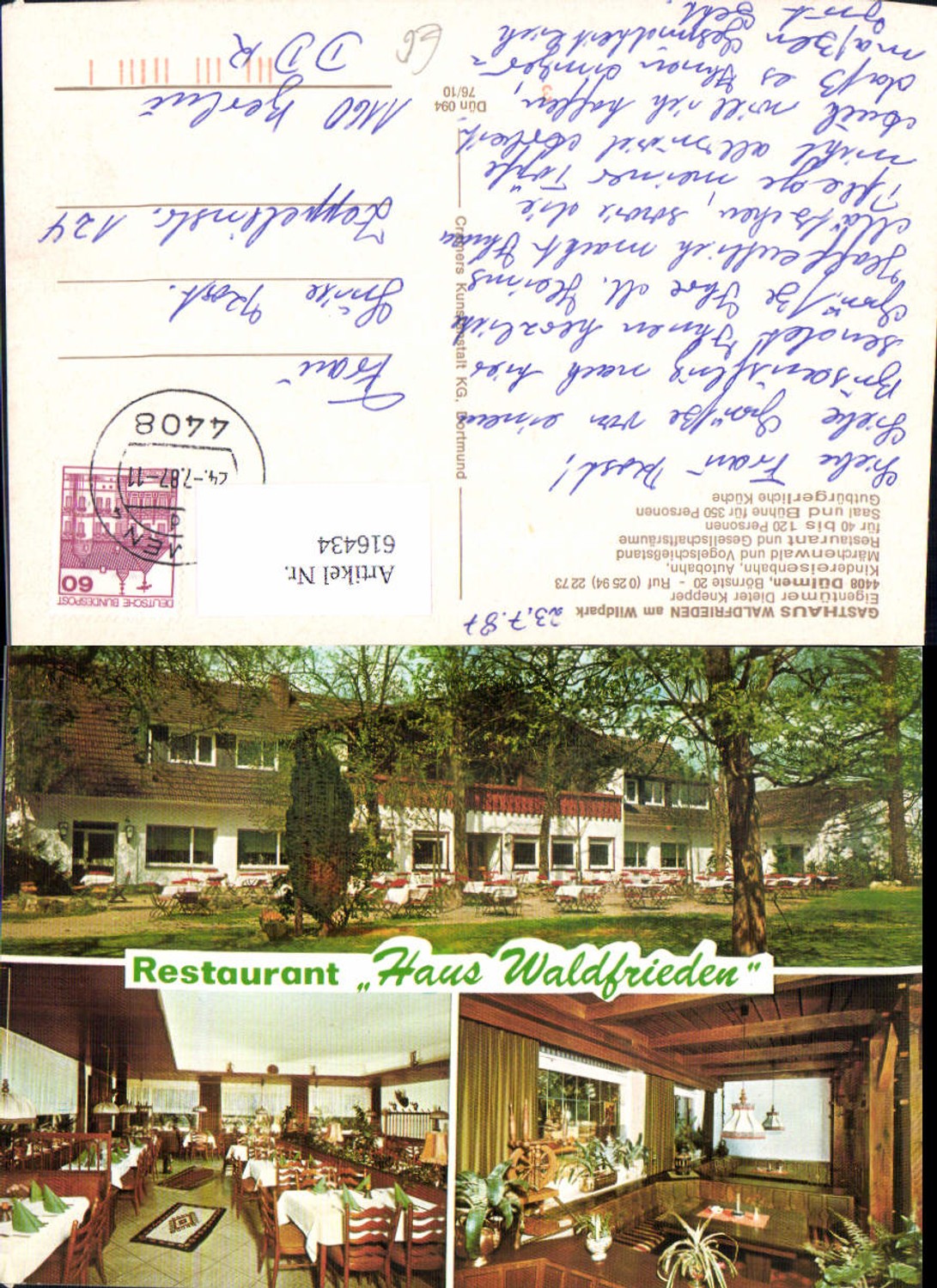 616434,Mehrbild Ak Dülmen Gasthaus Waldfrieden a. Wildpark