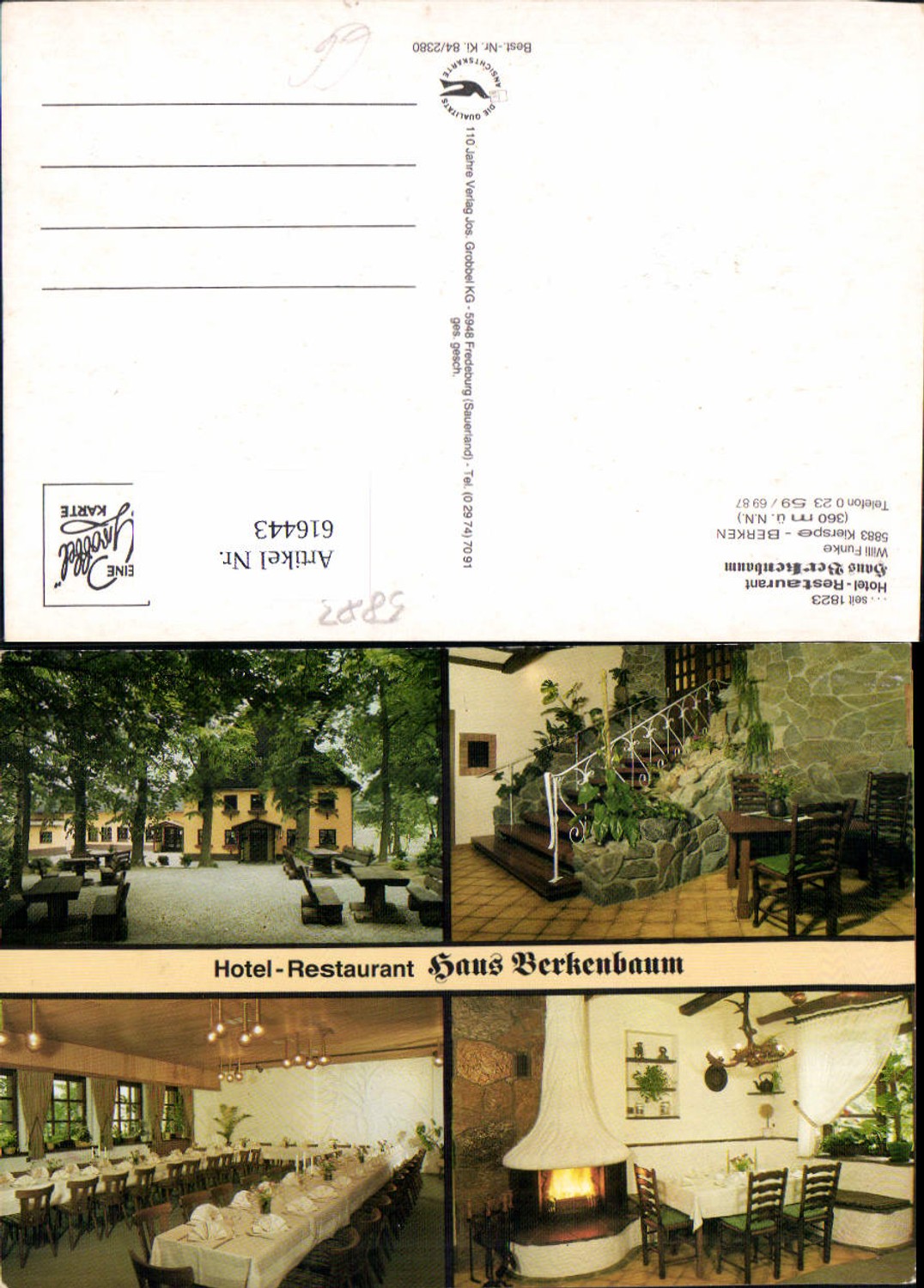616443,Mehrbild Ak Kierspe Berken Hotel Restaurant Haus Berkenbaum