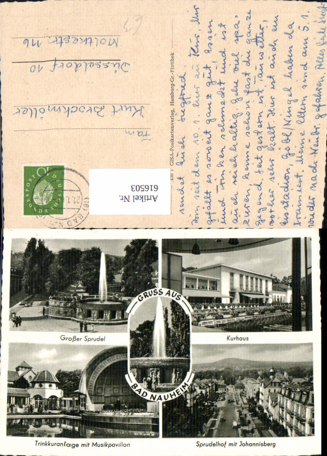 616503,Mehrbild Ak Bad Nauheim Trinkkuranlage Kurhaus Sprudelhof