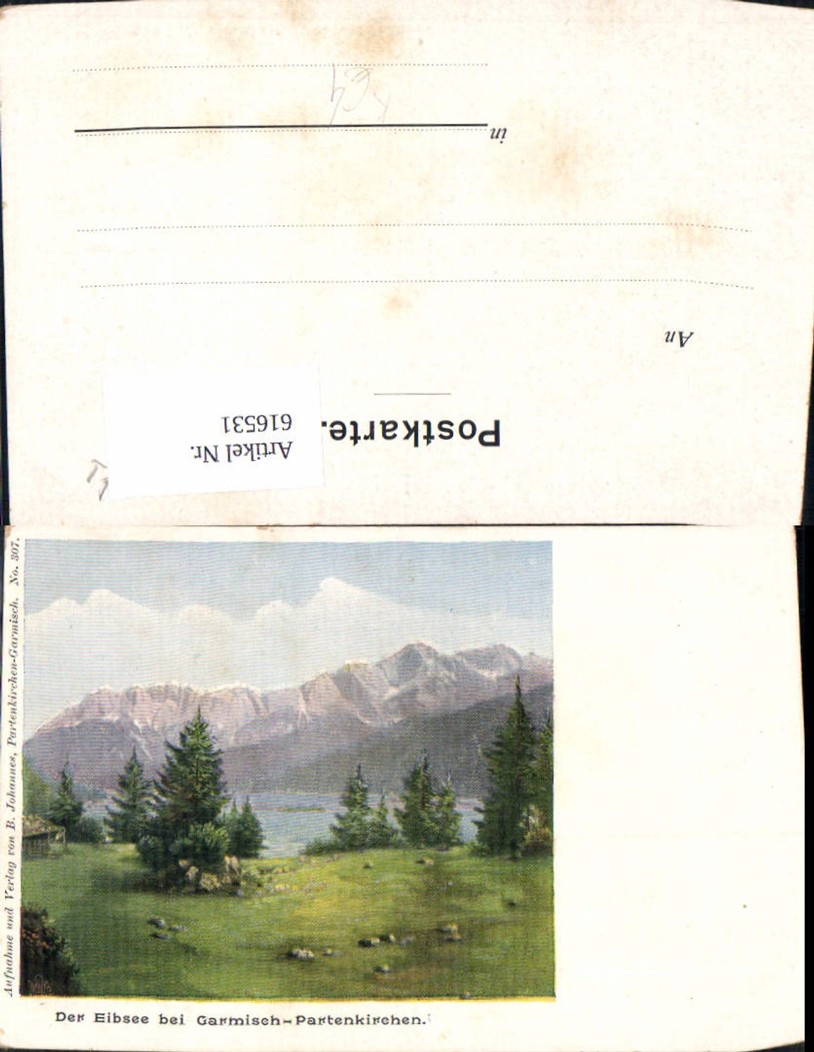 616531,Künstler Ak Eibsee b. Garmisch-Partenkirchen