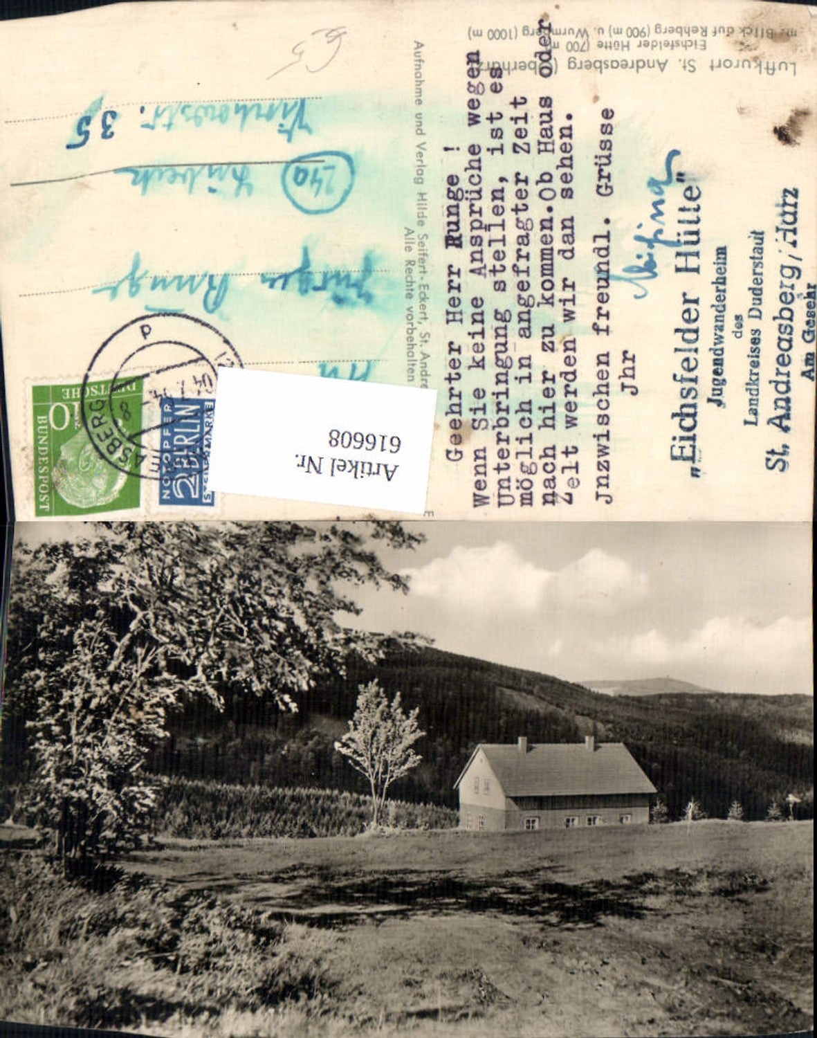 616608,Braunlage St Andreasberg Oberharz Eichsfelder Hütte m. Blick a. Rehberg u. Wurmberg