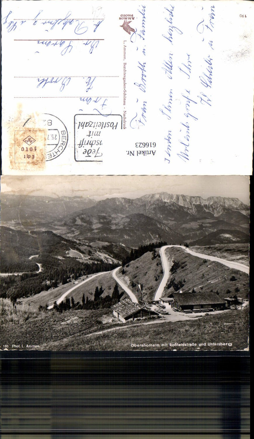 616623, Photo Ak Berchtesgaden Oberahornalm with Roßfeldstraße and Untersberg Ahornkaser